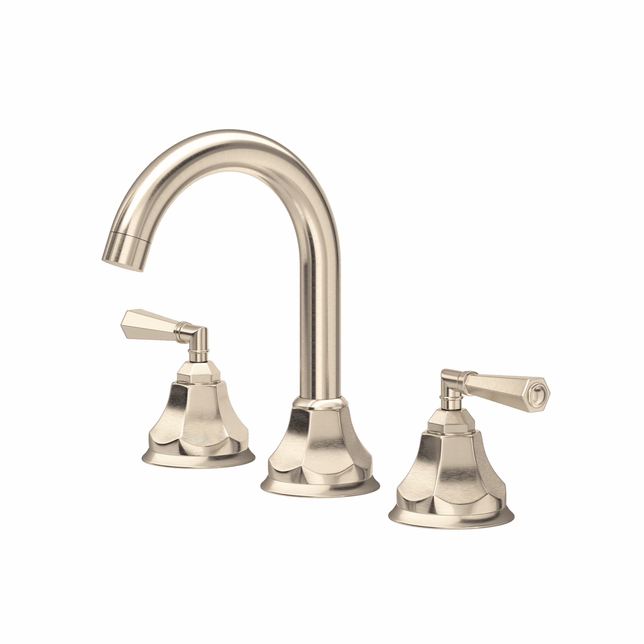 ROHL | Satin Nickel Palladian® Widespread Lavatory Faucet With C-Spout