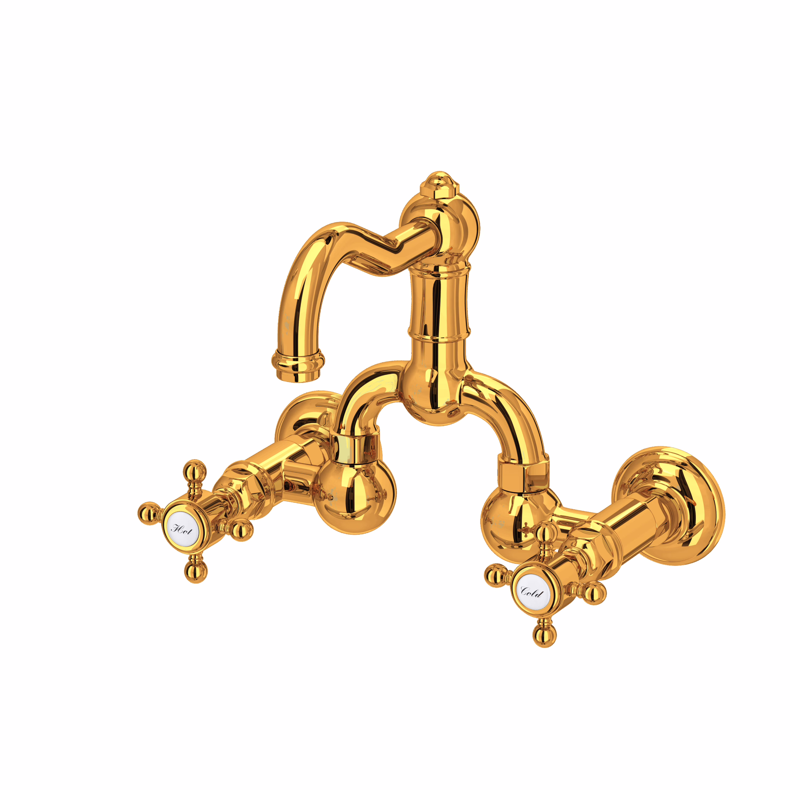ROHL | Italian Brass Acqui® Wall Mount Bridge Lavatory Faucet With Column Spout