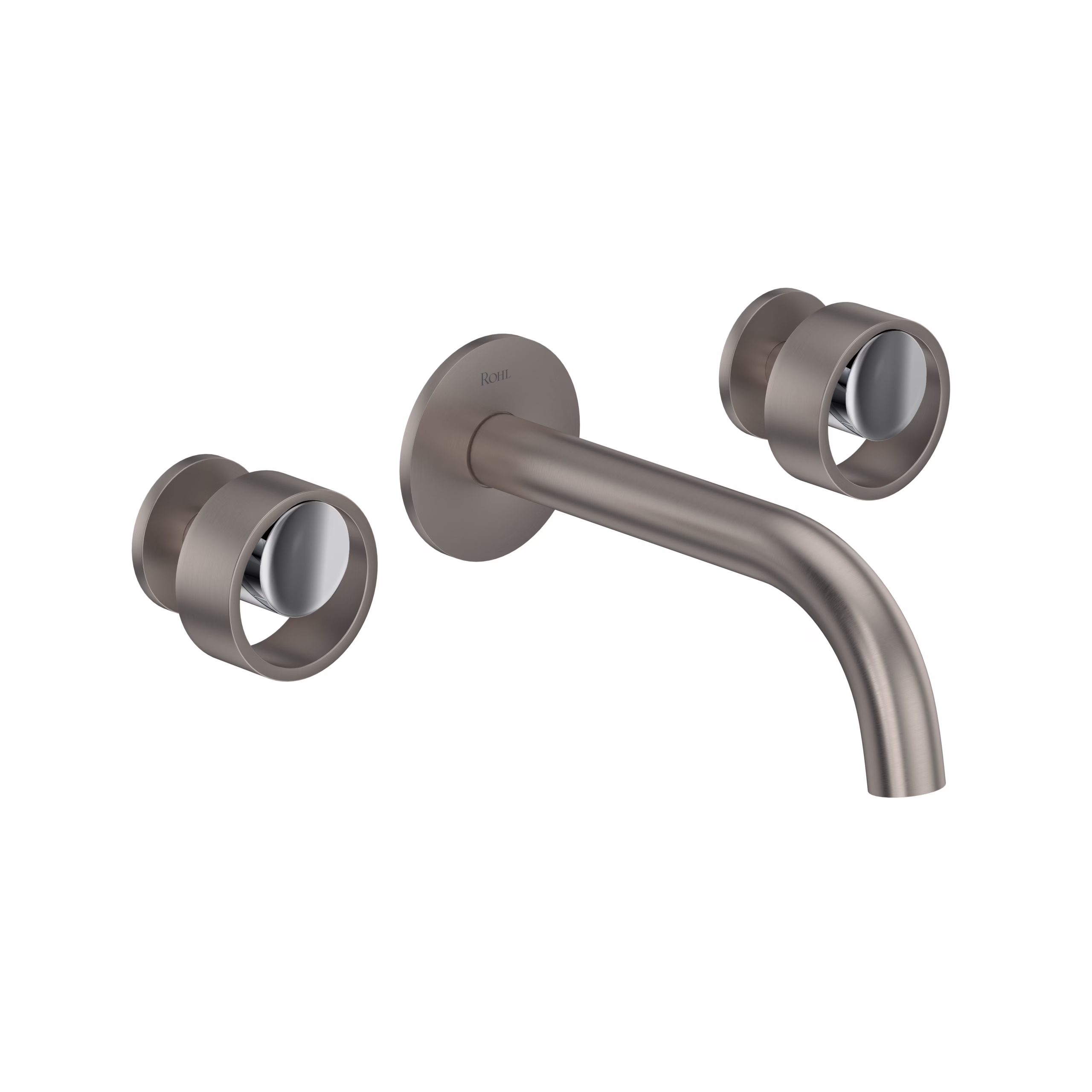 ROHL | Satin Nickel/Polished Chrome Eclissi™ Wall Mount Lavatory Faucet Trim With C-Spout