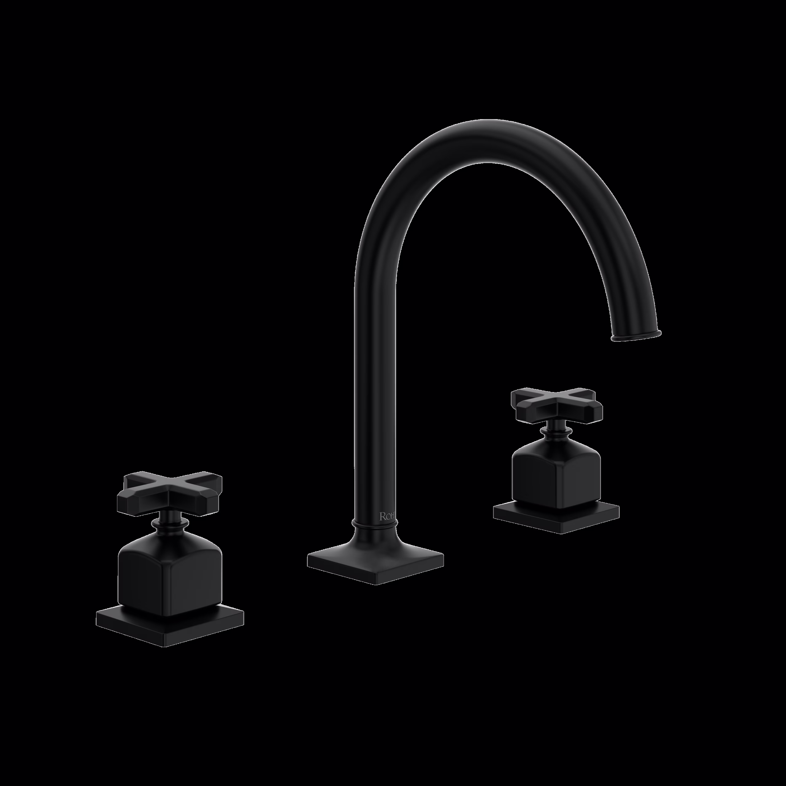 ROHL | Matte Black Apothecary™ Widespread Lavatory Faucet With C-Spout