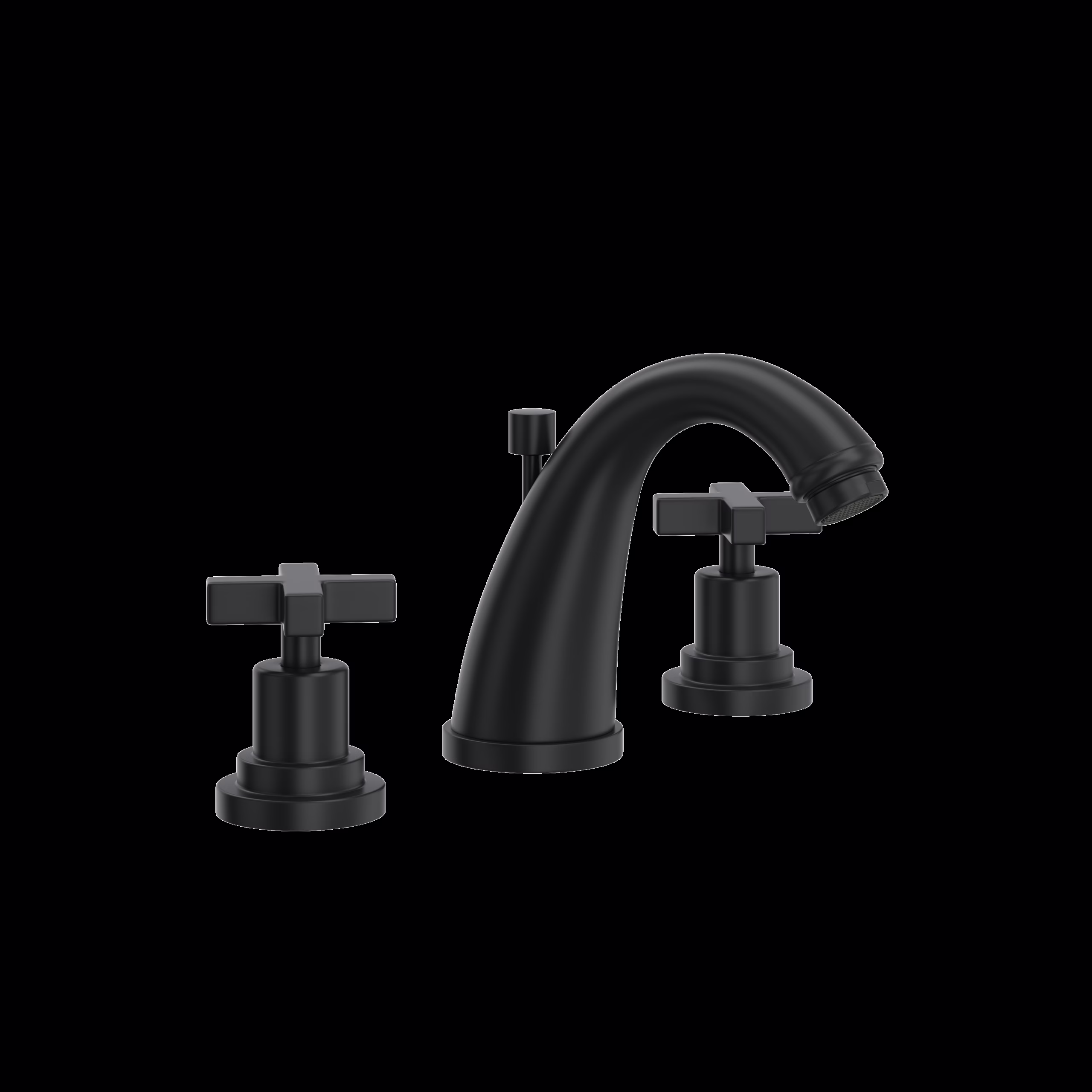 ROHL | Matte Black Lombardia® Widespread Lavatory Faucet With C-Spout