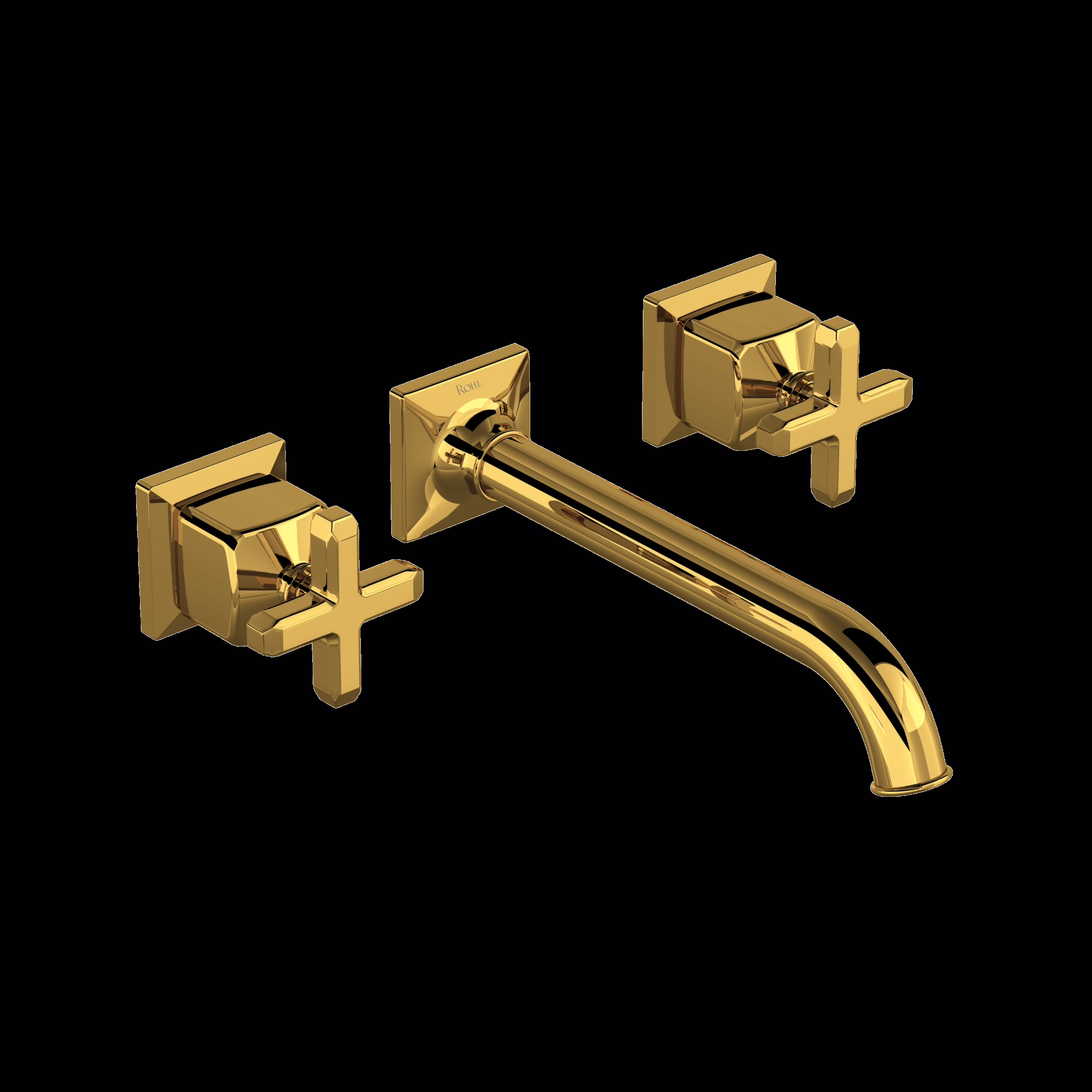 ROHL | Unlacquered Brass Apothecary™ Wall Mount Lavatory Faucet Trim