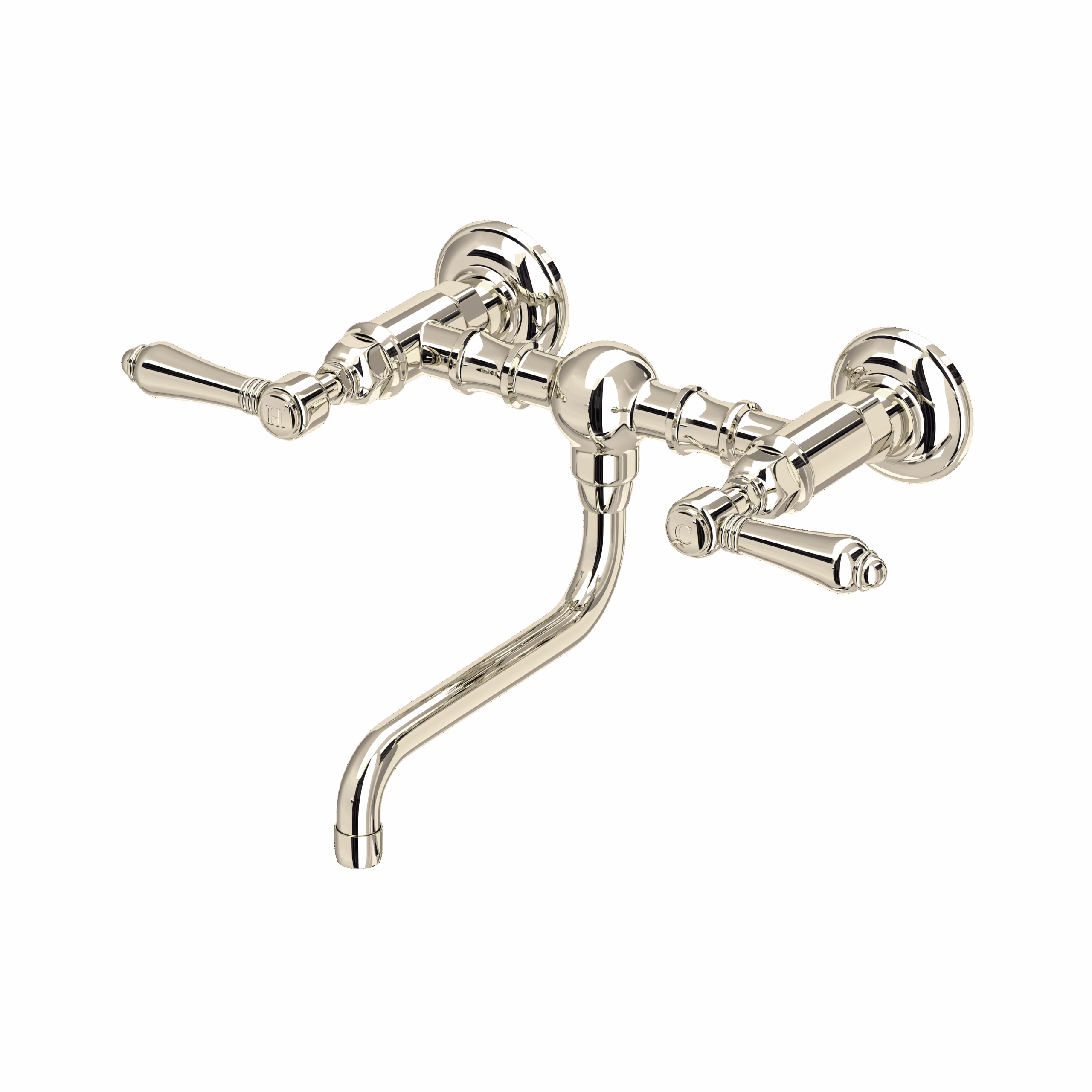 ROHL | Polished Nickel Acqui® Wall Mount Bridge Lavatory Faucet