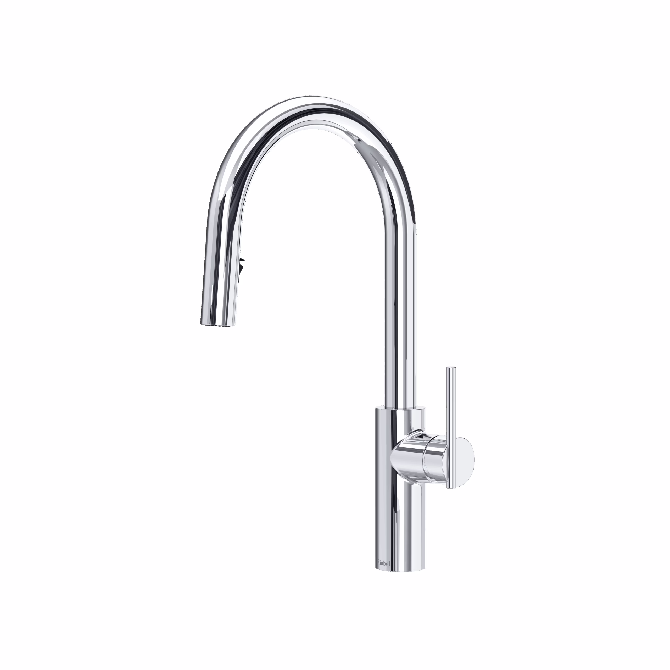 RIOBEL | Chrome Lateral™ Pull-Down Kitchen Faucet With C-Spout