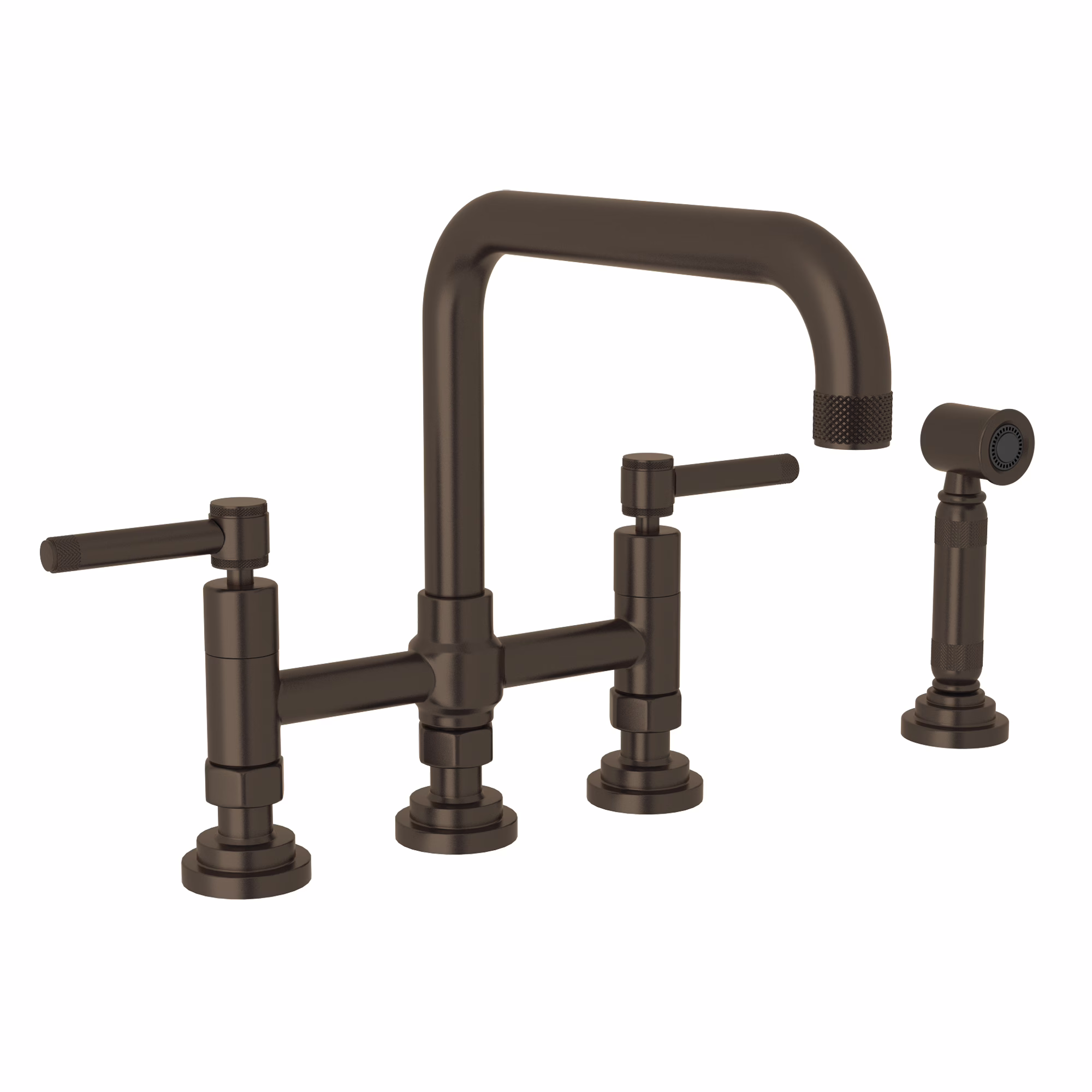 ROHL | Tuscan Brass Campo™ Bridge Kitchen Faucet With Side Spray