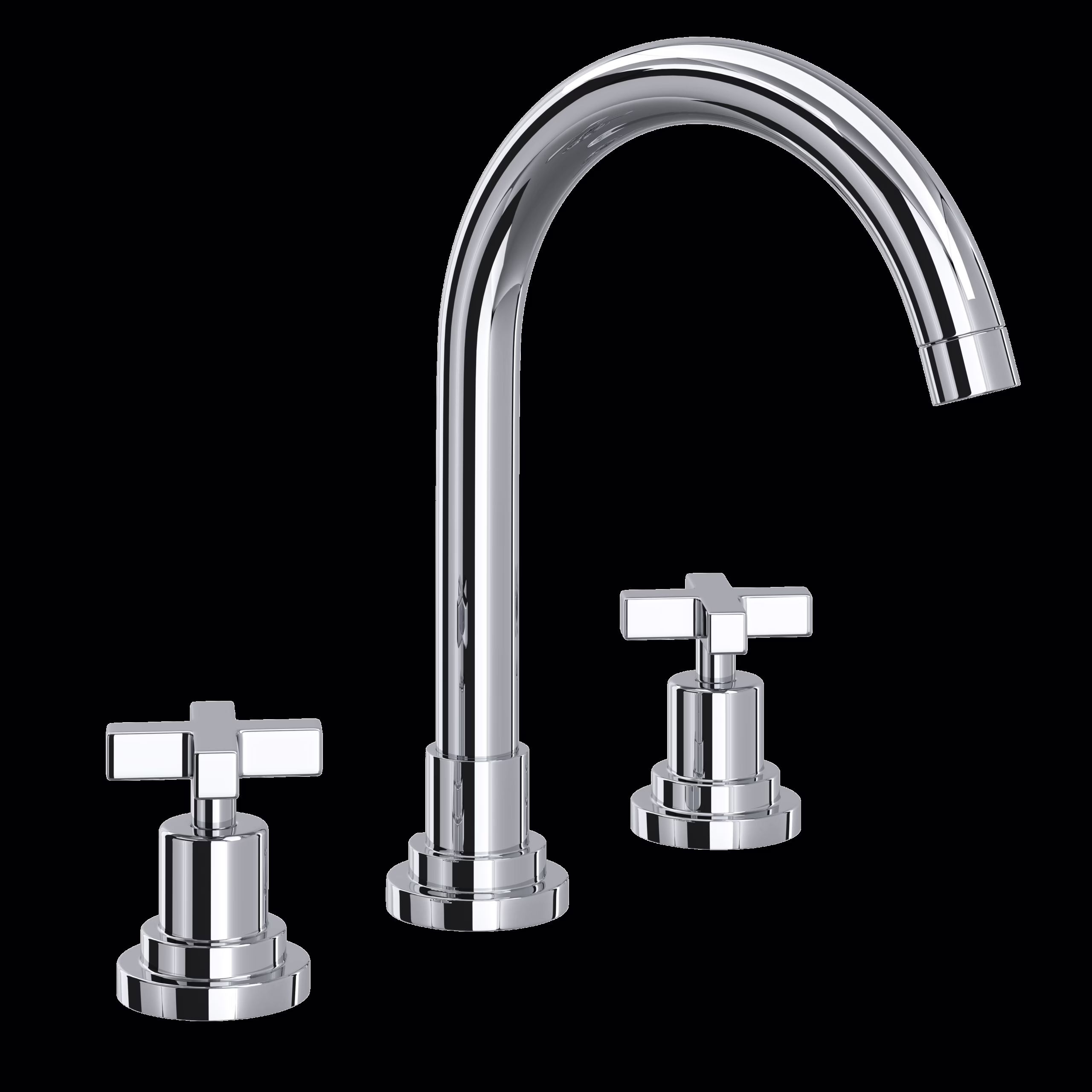 ROHL | Polished Chrome Lombardia® Widespread Lavatory Faucet With C-Spout