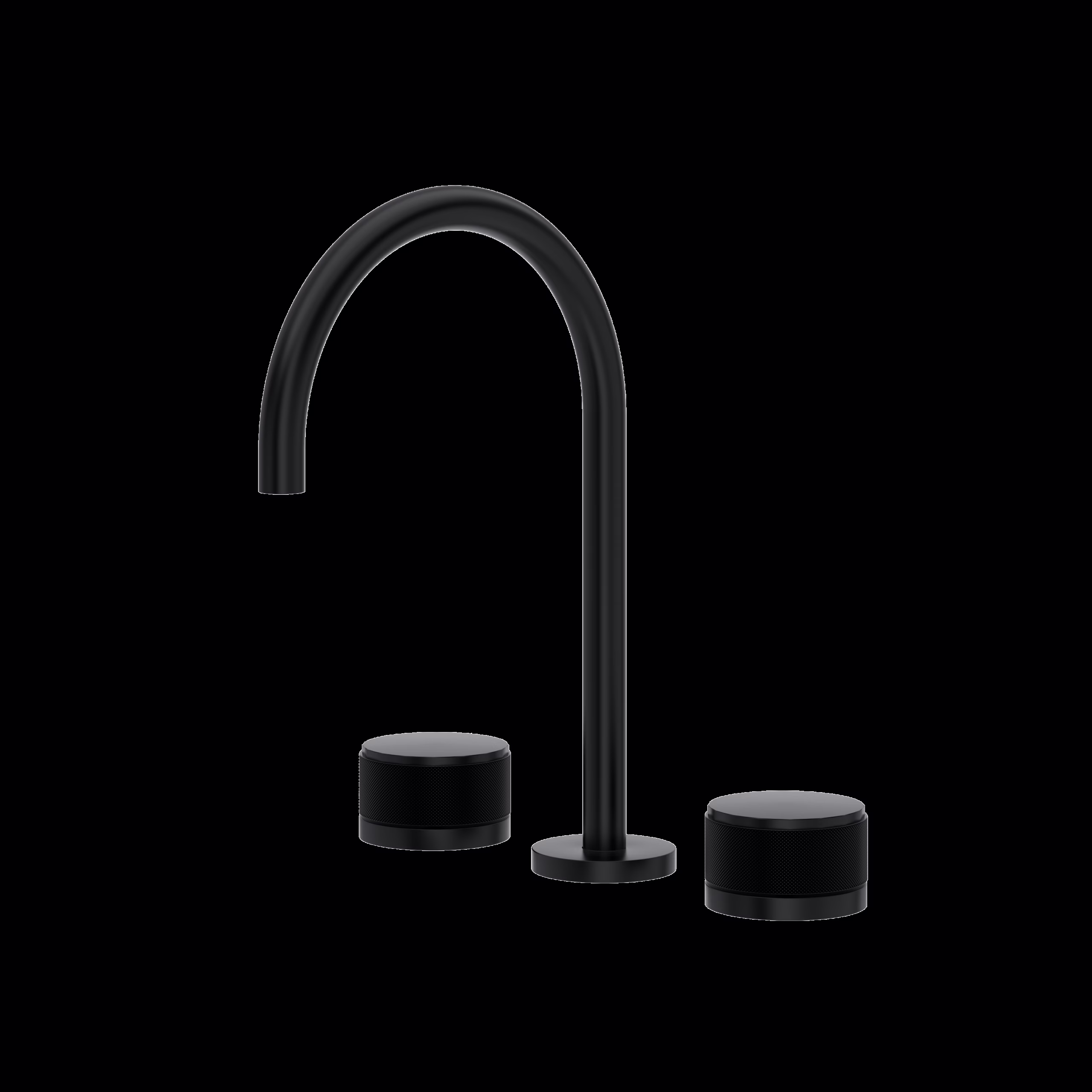 ROHL | Matte Black Amahle™ Widespread Lavatory Faucet With C-Spout