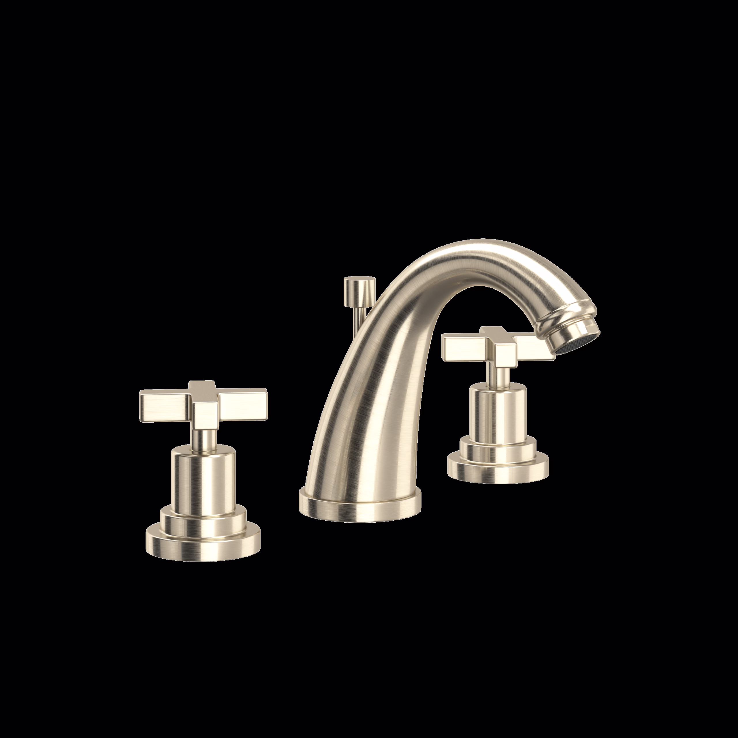 ROHL | Satin Nickel Lombardia® Widespread Lavatory Faucet With C-Spout