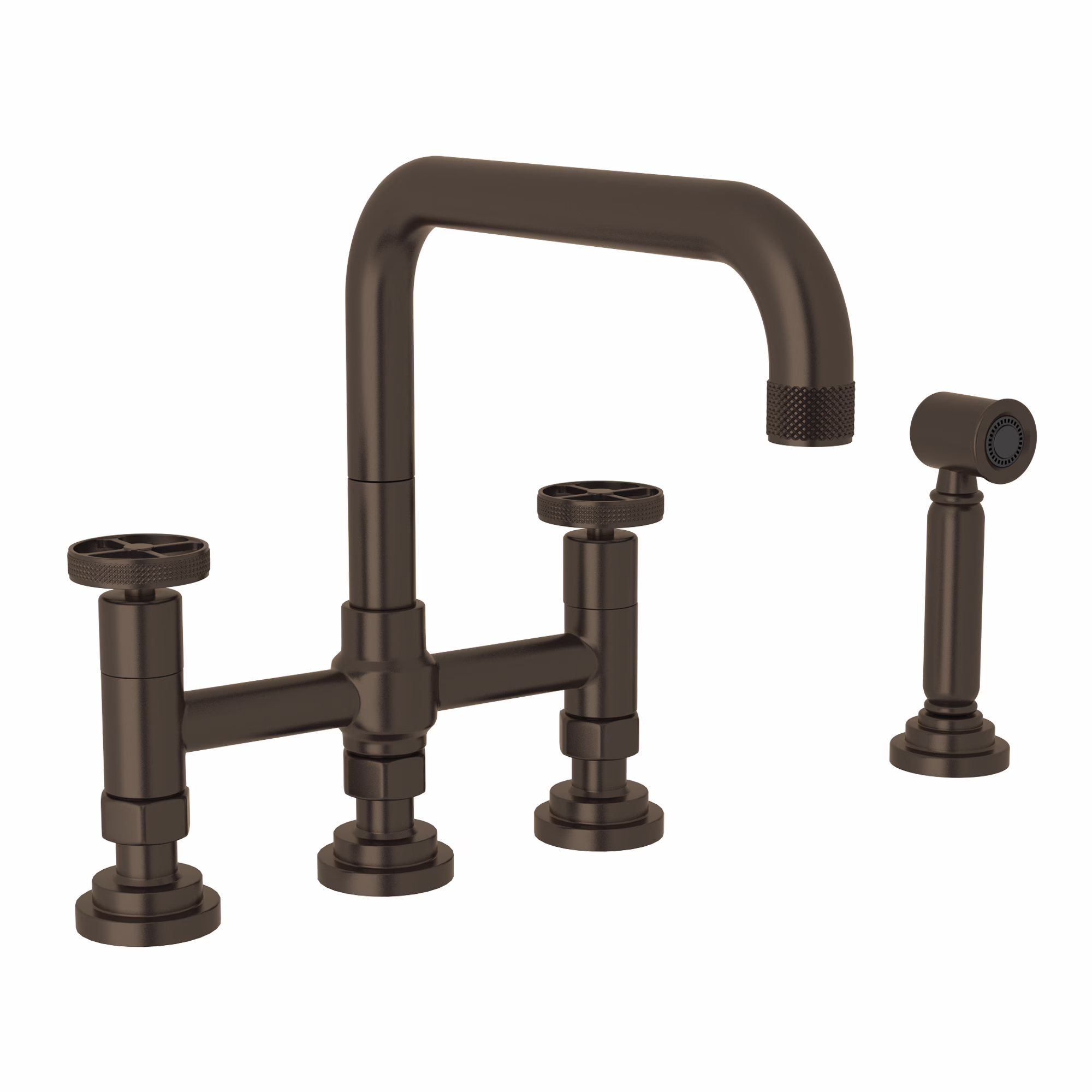 ROHL | Tuscan Brass Campo™ Bridge Kitchen Faucet With Side Spray