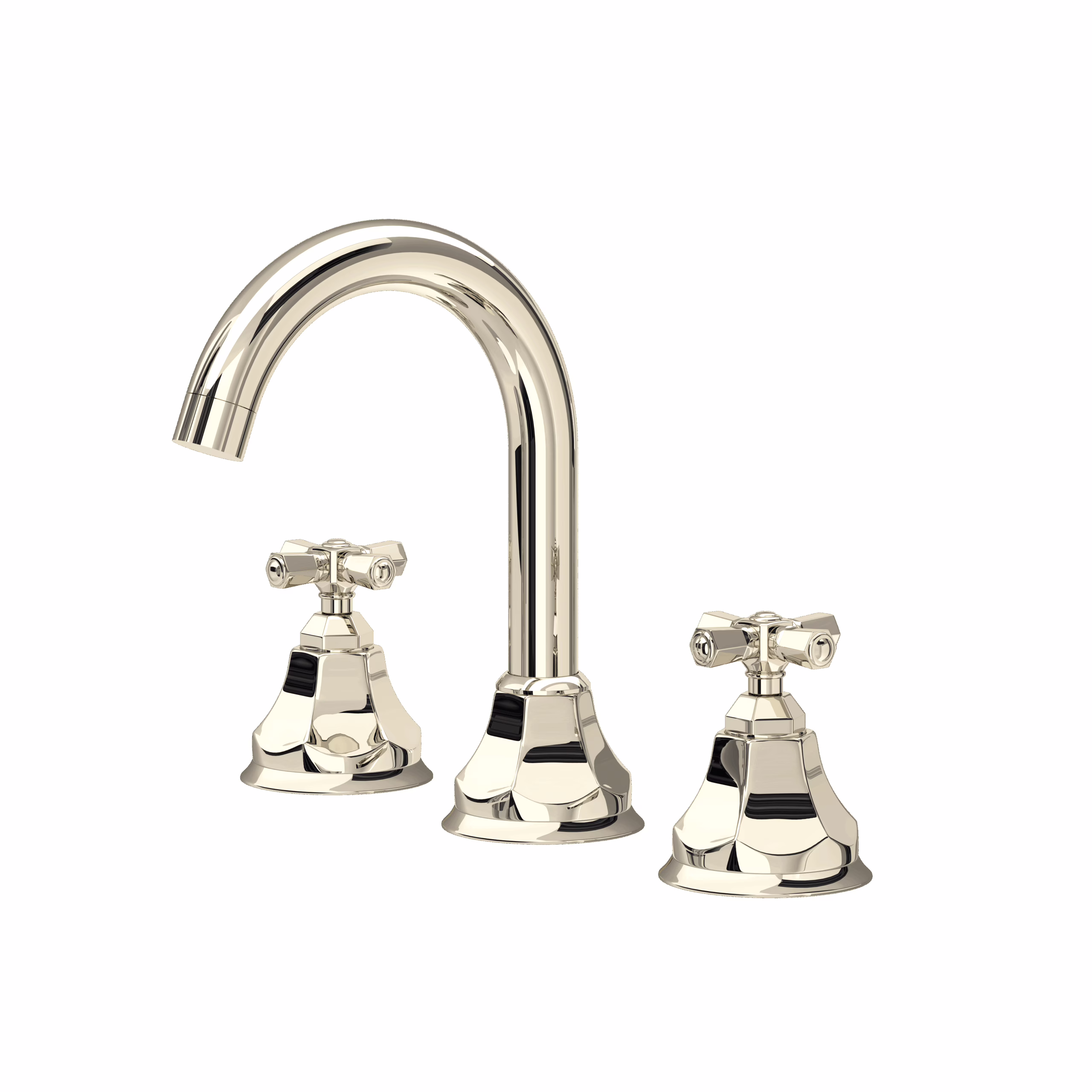 ROHL | Polished Nickel Palladian® Widespread Lavatory Faucet With C-Spout
