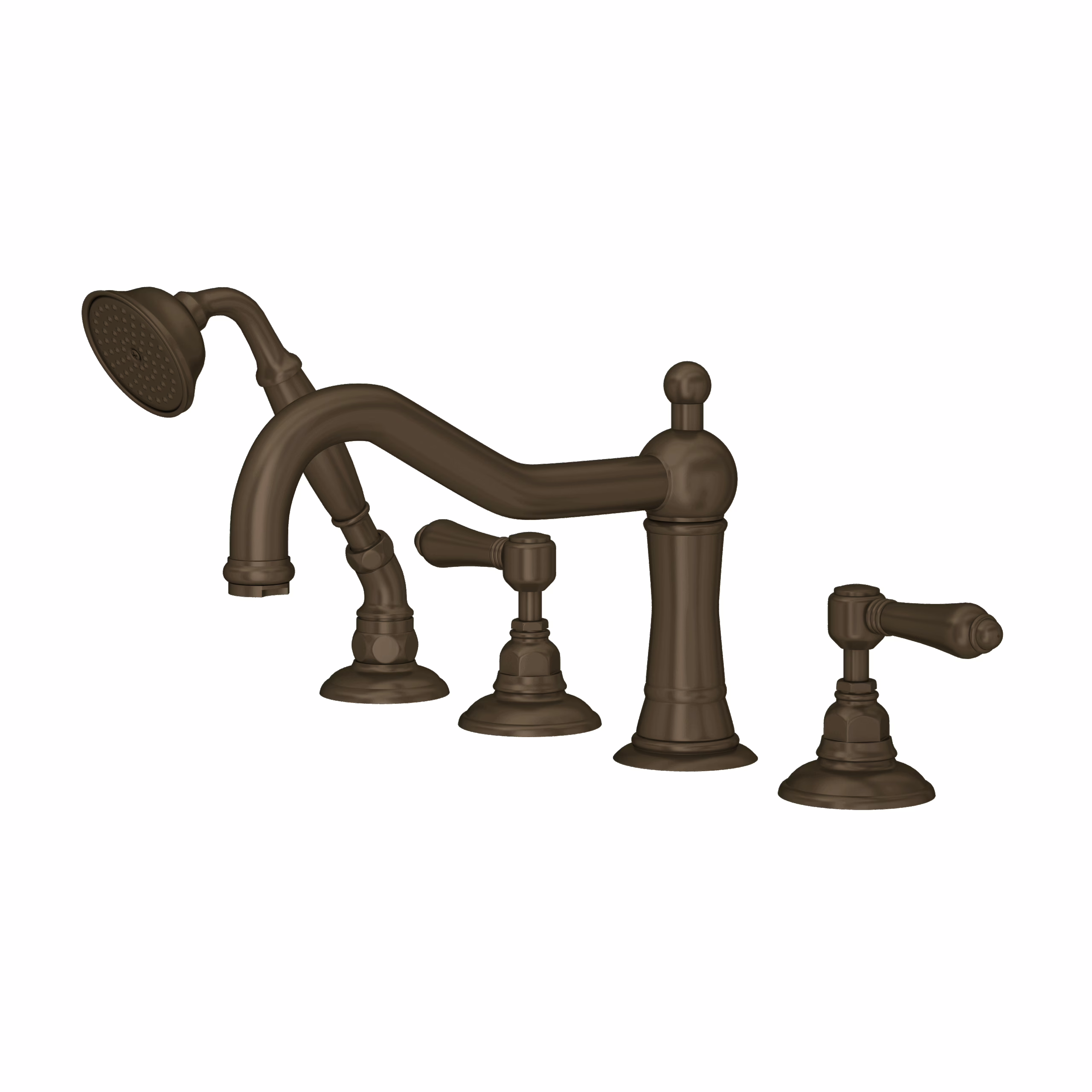 ROHL | Tuscan Brass Acqui® 4-Hole Deck Mount Tub Filler