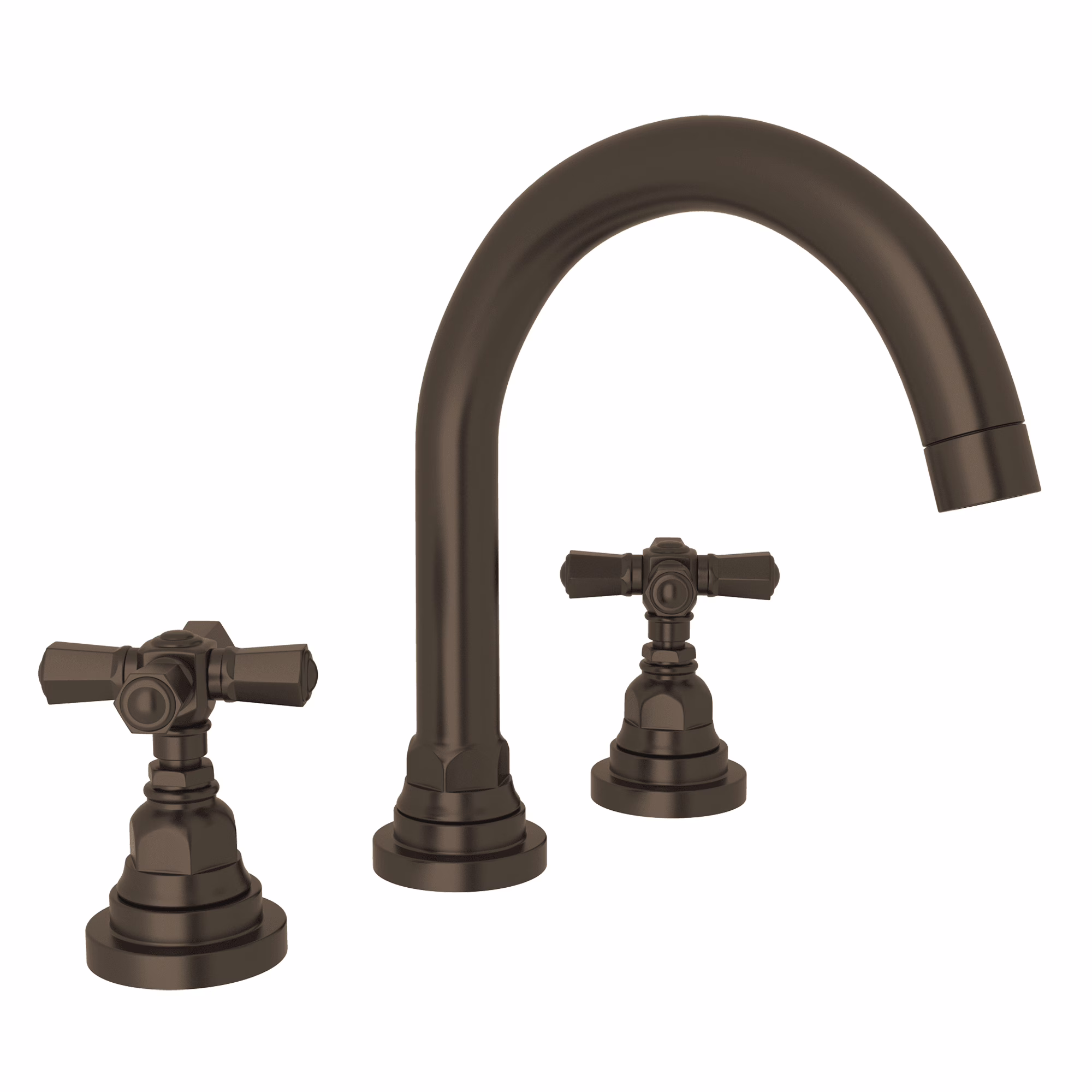 ROHL | Tuscan Brass San Giovanni™ Widespread Lavatory Faucet With C-Spout