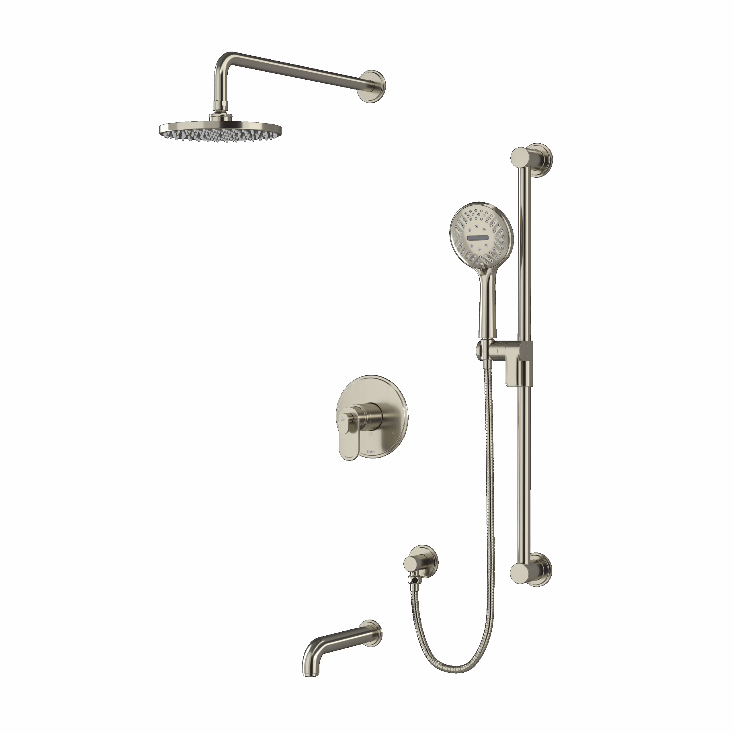 RIOBEL | Brushed Nickel Shower Kit 1345 Trim