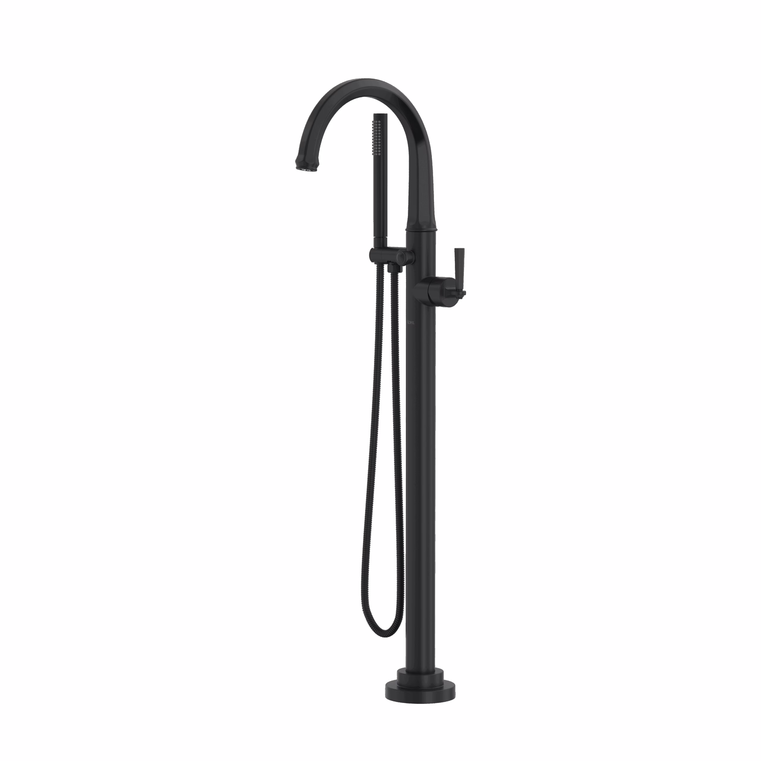 ROHL | Matte Black Modelle™ Single Hole Floor Mount Tub Filler Trim