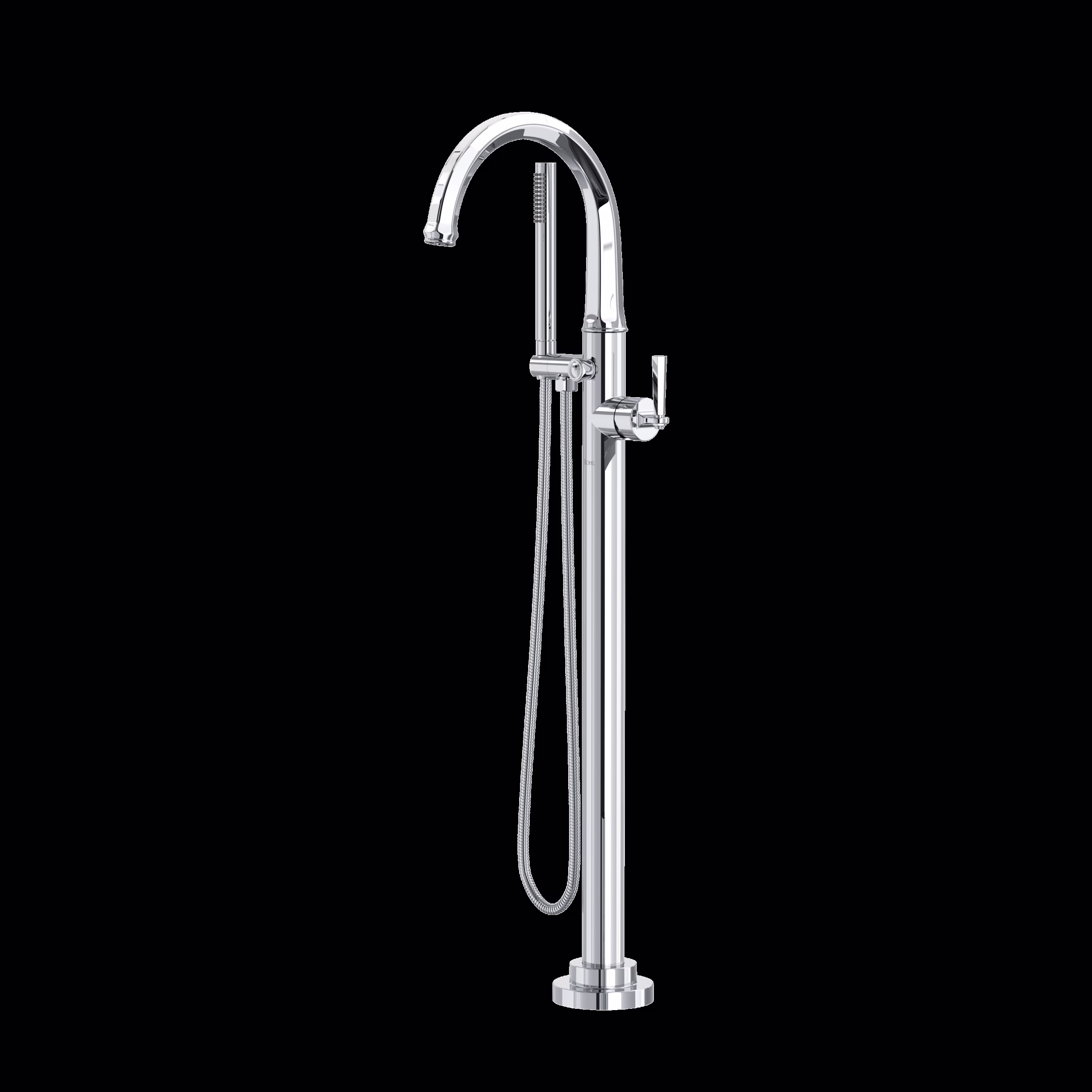 ROHL | Polished Chrome Modelle™ Single Hole Floor Mount Tub Filler Trim