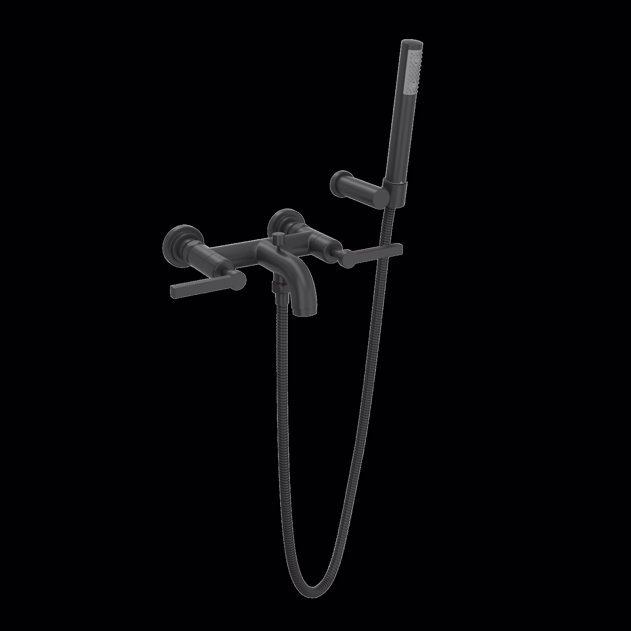 ROHL | Matte Black Lombardia® Exposed Wall Mount Tub Filler