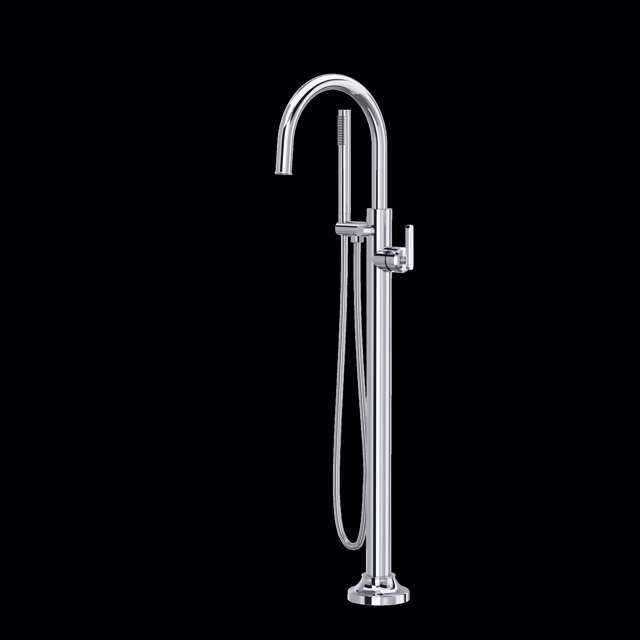 ROHL | Polished Chrome Apothecary™ Single Hole Floor Mount Tub Filler Trim