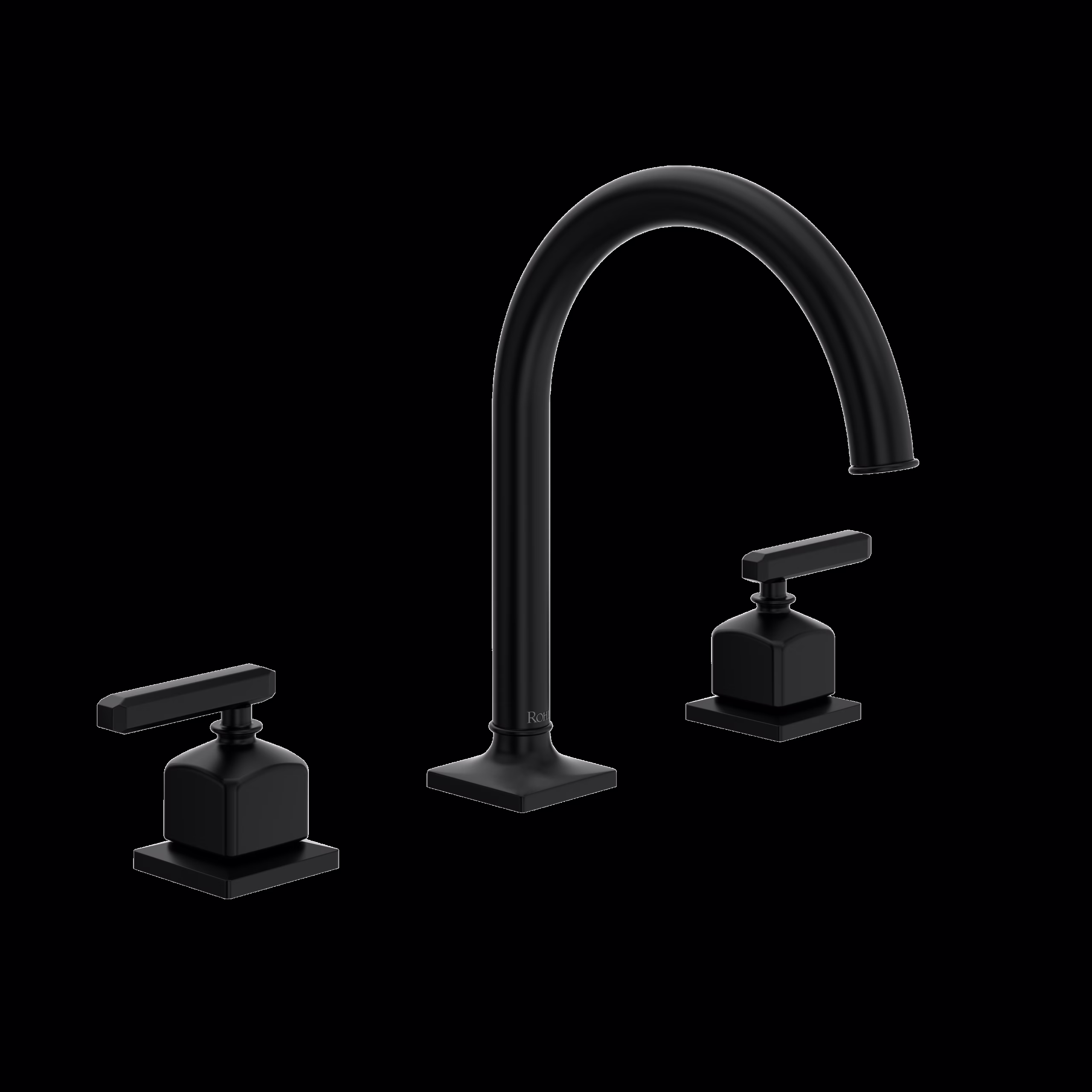 ROHL | Matte Black Apothecary™ Widespread Lavatory Faucet With C-Spout