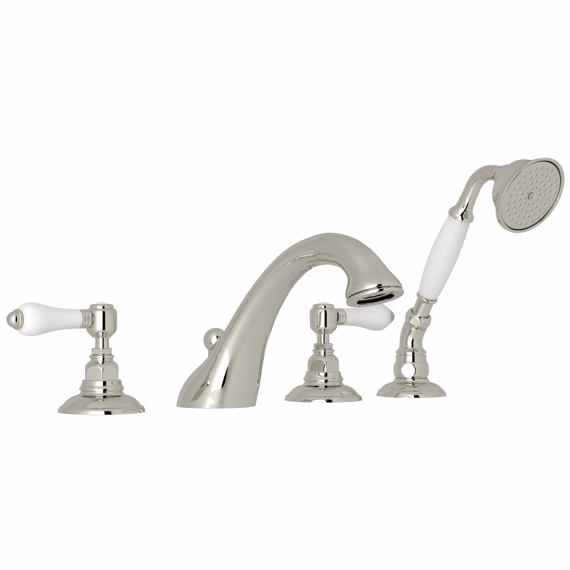 ROHL | Polished Nickel Acqui® 4-Hole Deck Mount Tub Filler