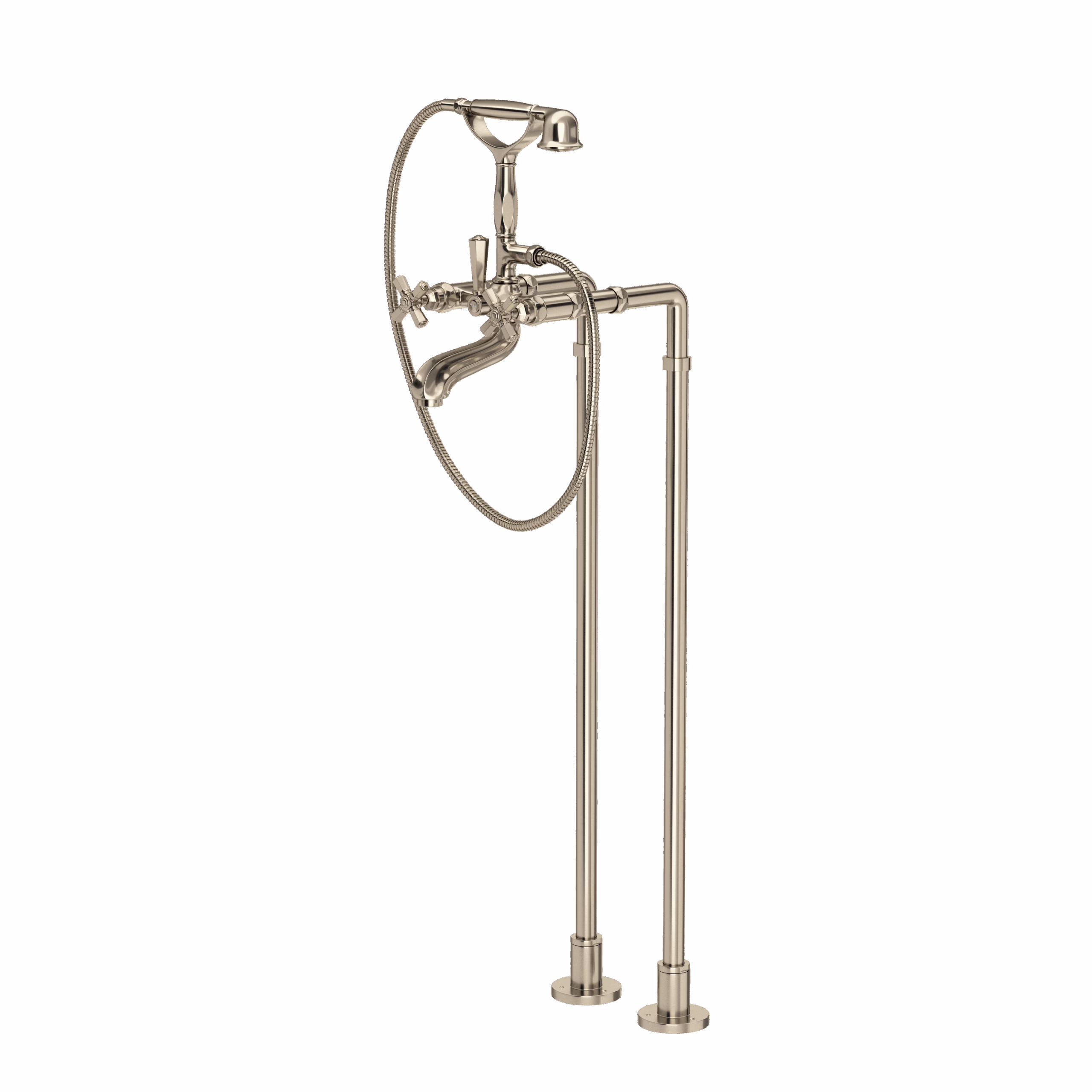 ROHL | Satin Nickel Palladian® Floor Mount Tub Filler