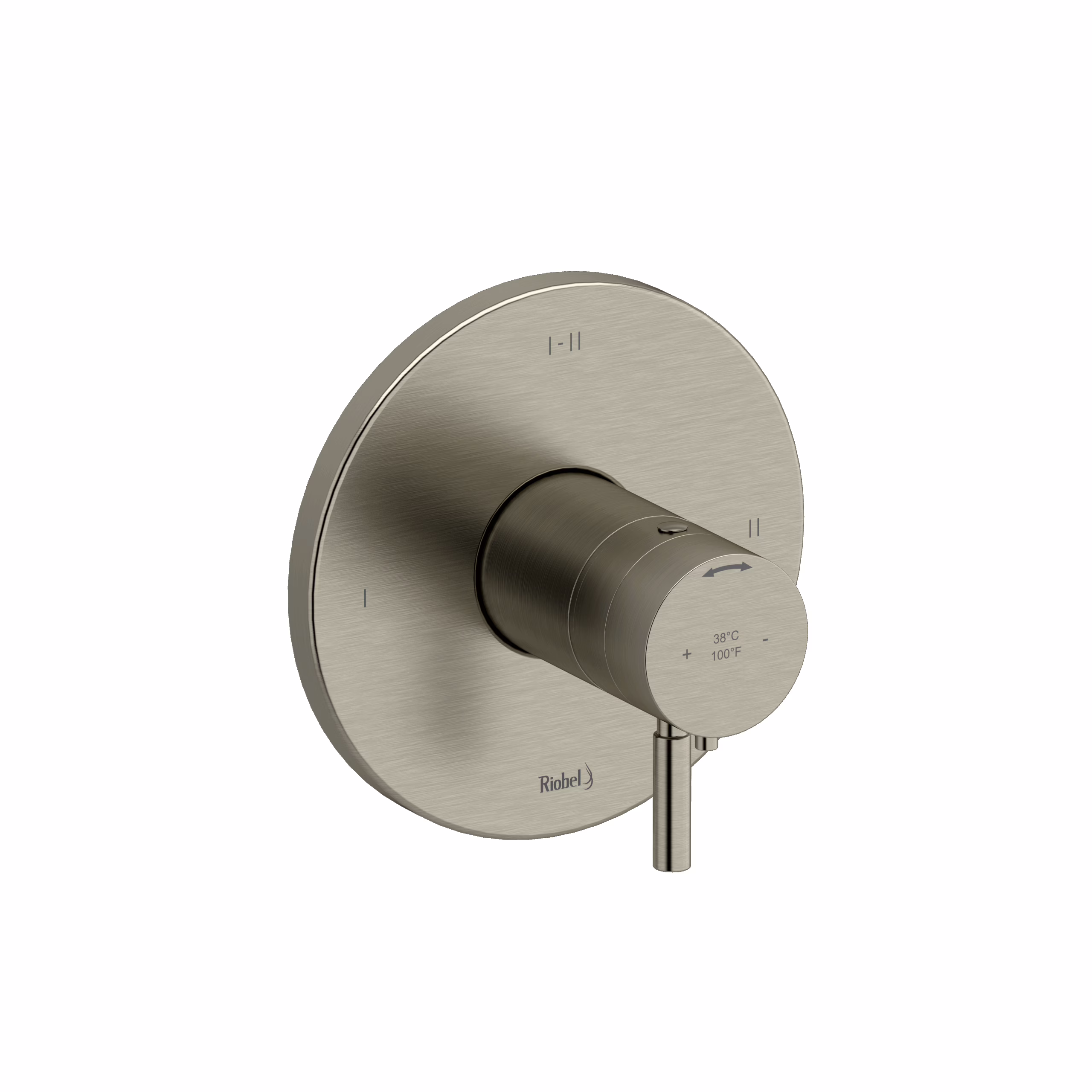 RIOBEL | Brushed Nickel Riu™ 1/2" Therm & Pressure Balance Trim With 3 Functions