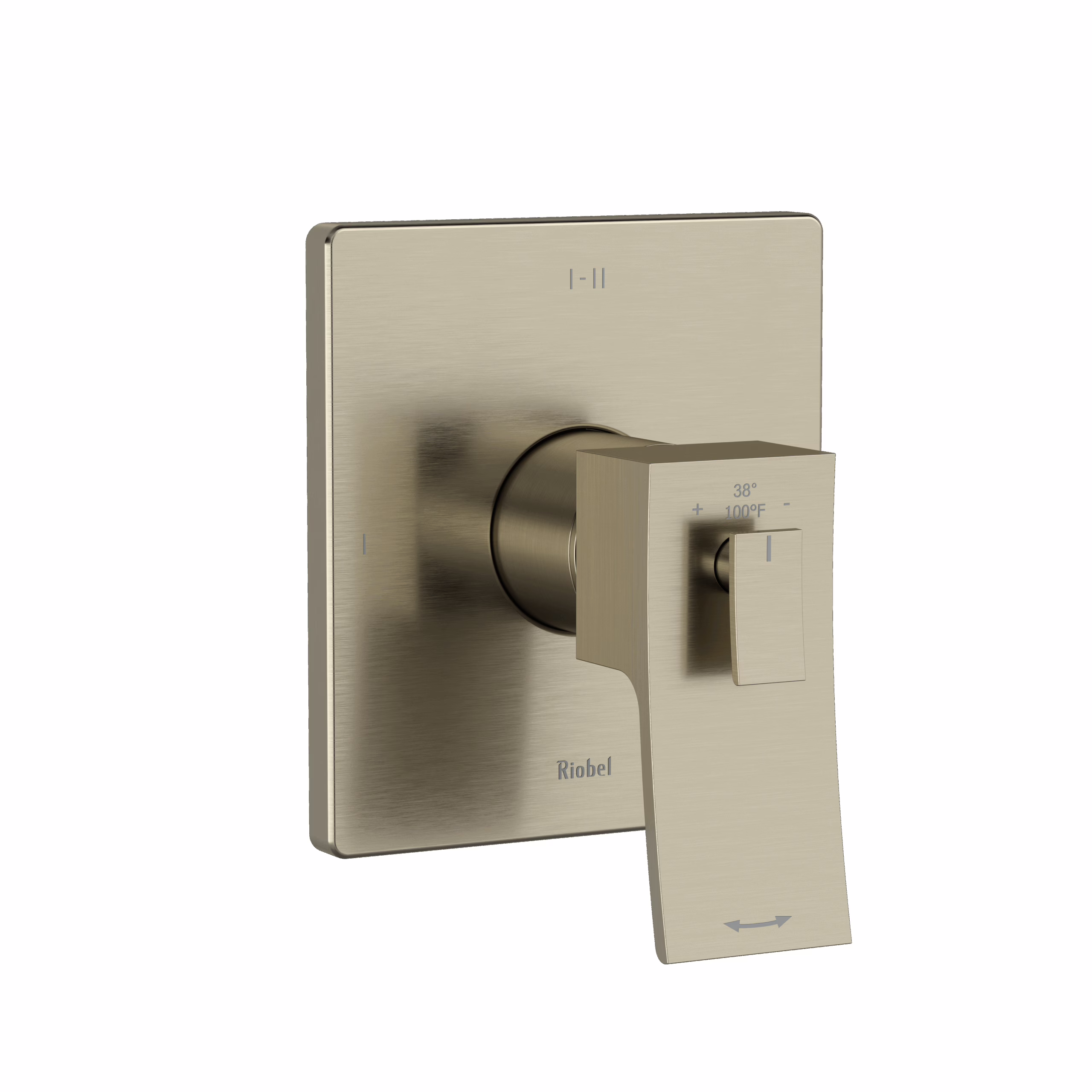 RIOBEL | Brushed Nickel Zendo™ 1/2" Therm & Pressure Balance Trim With 3 Functions