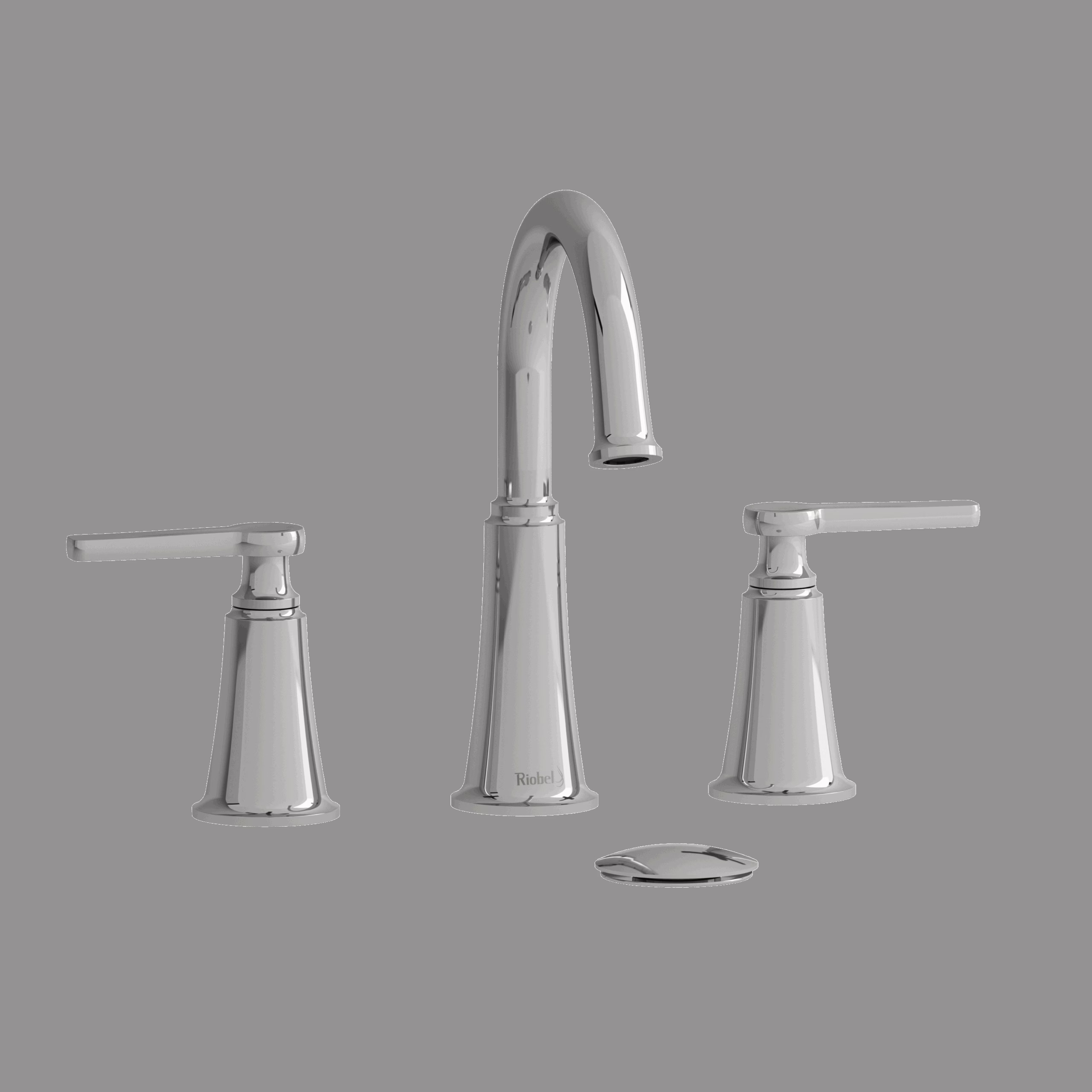 RIOBEL | Chrome Momenti™ Widespread Lavatory Faucet With C-Spout