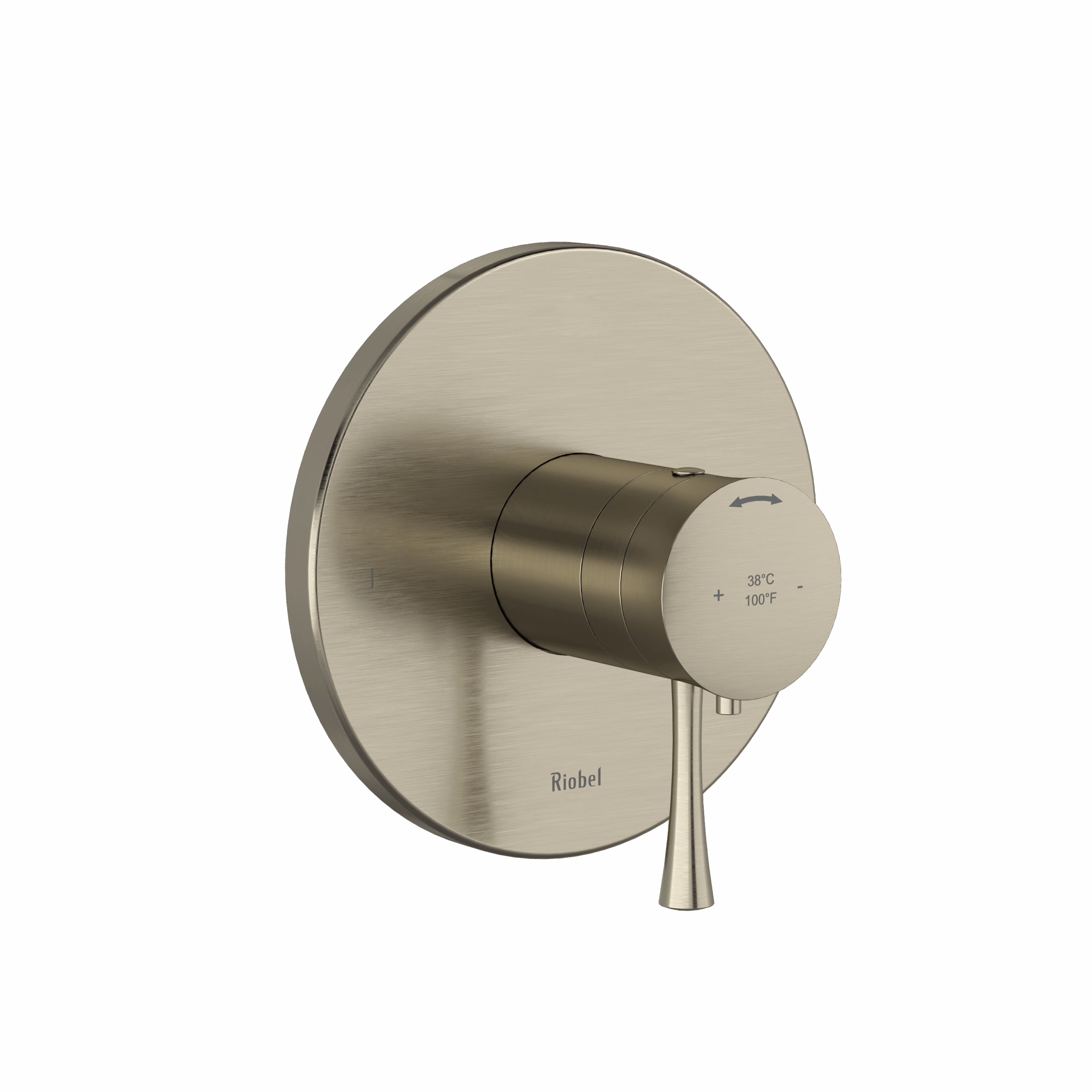 RIOBEL | Brushed Nickel Edge™ 1/2" Therm & Pressure Balance Trim With 2 Functions