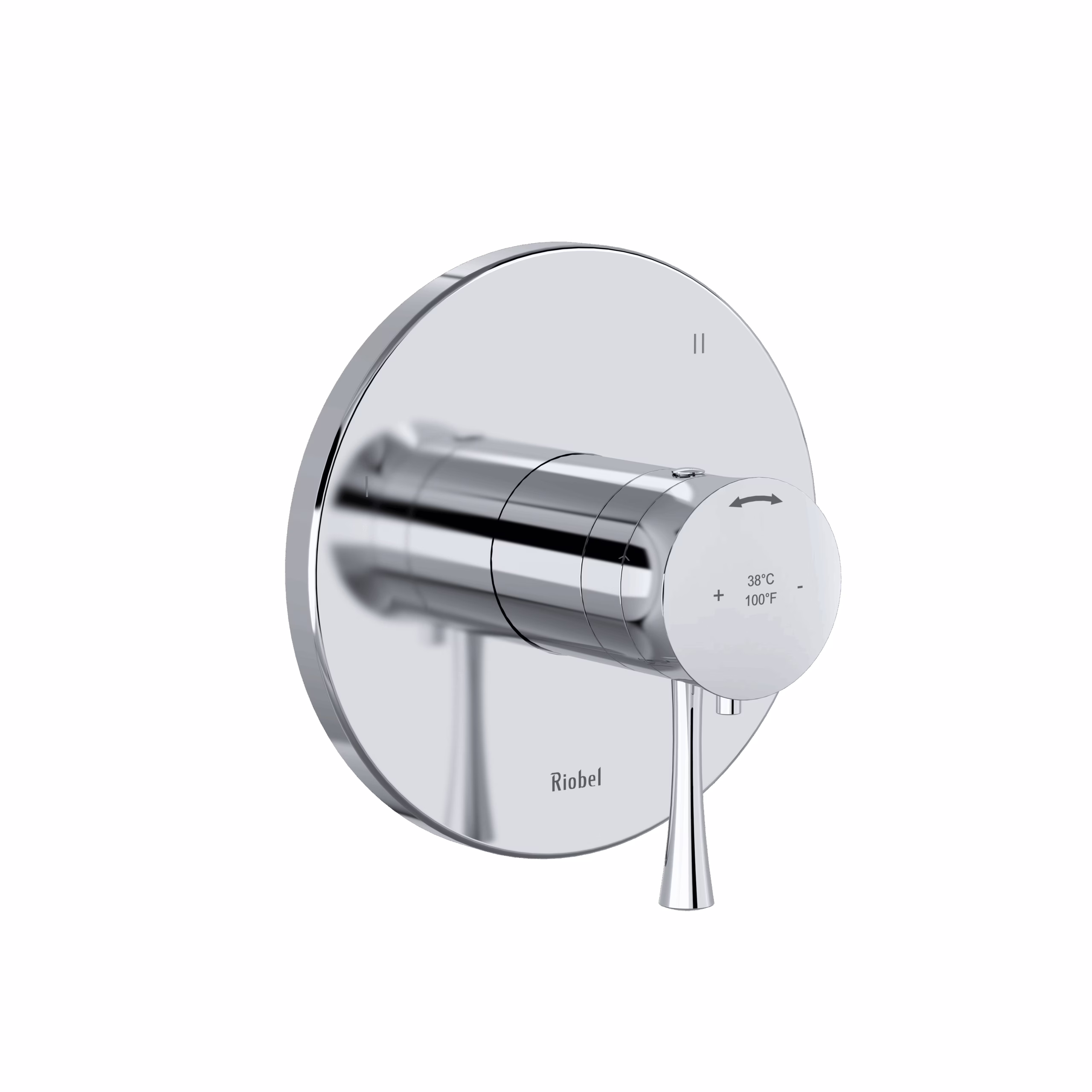 RIOBEL | Chrome Edge™ 1/2" Therm & Pressure Balance Trim With 5 Functions