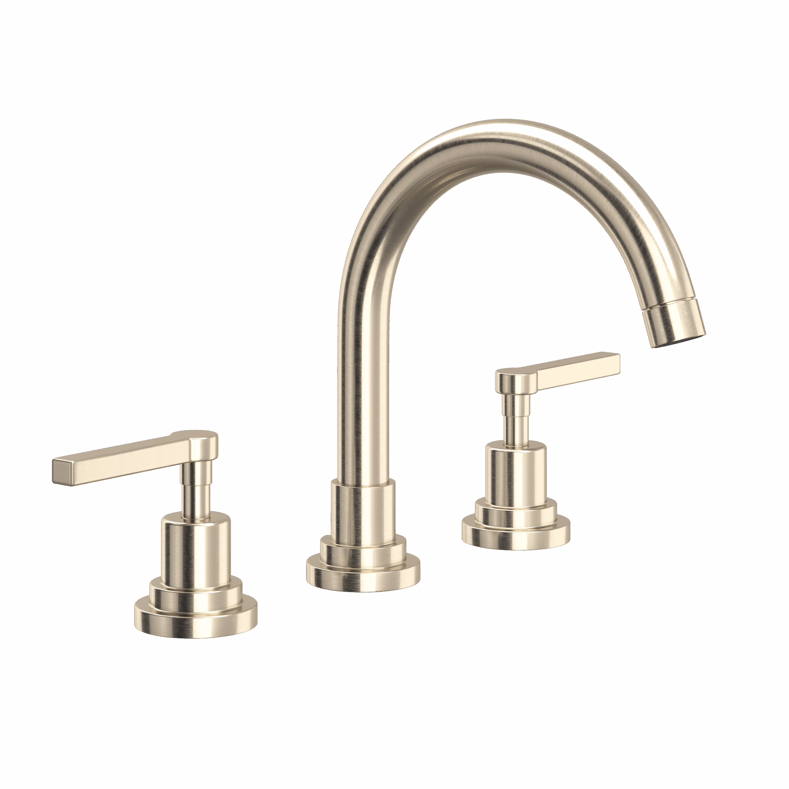 ROHL | Satin Nickel Lombardia® Widespread Lavatory Faucet With C-Spout
