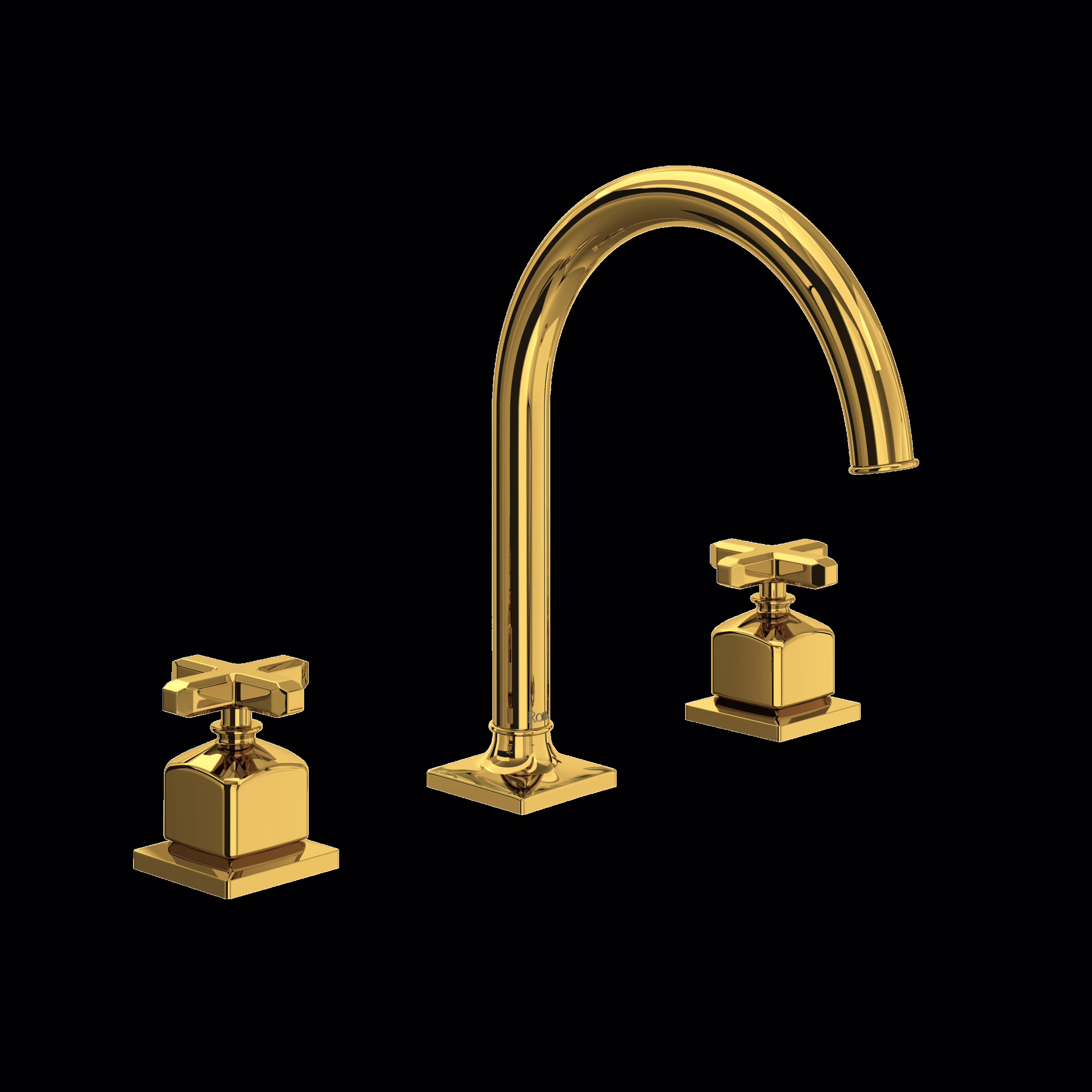 ROHL | Unlacquered Brass Apothecary™ Widespread Lavatory Faucet With C-Spout