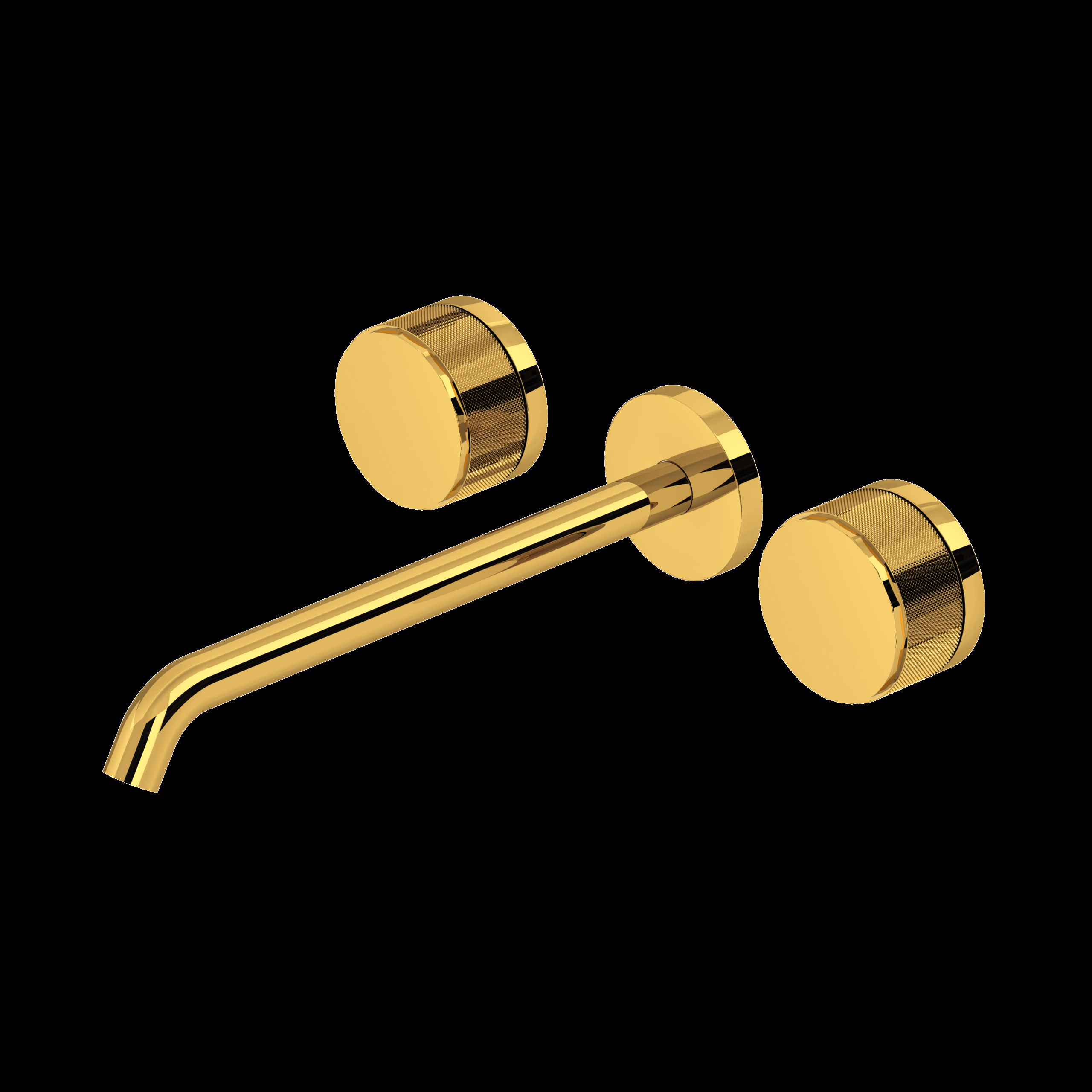 ROHL | Unlacquered Brass Amahle™ Wall Mount Tub Filler Trim With C-Spout