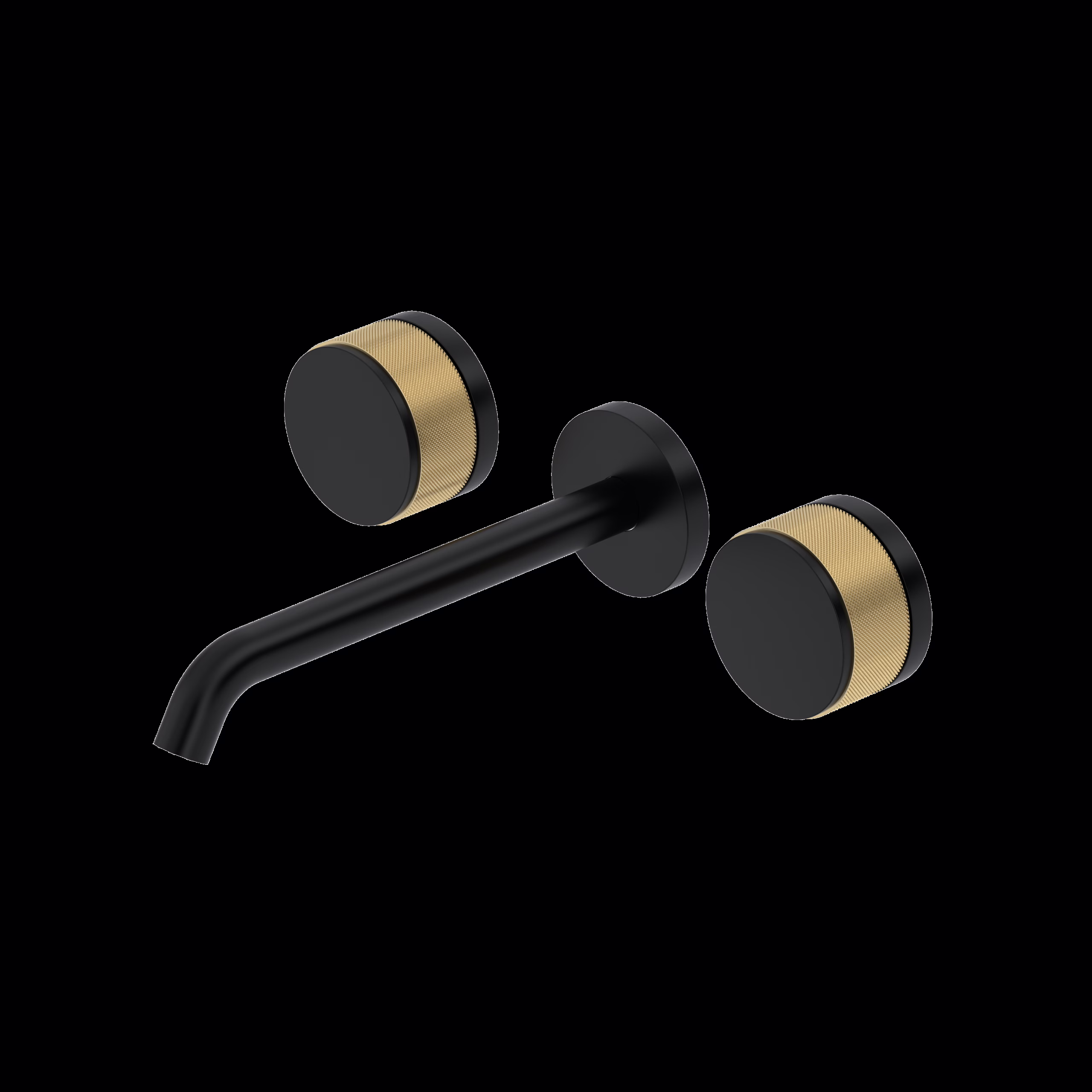 ROHL | Matte Black/Antique Gold Amahle™ Wall Mount Lavatory Faucet Trim