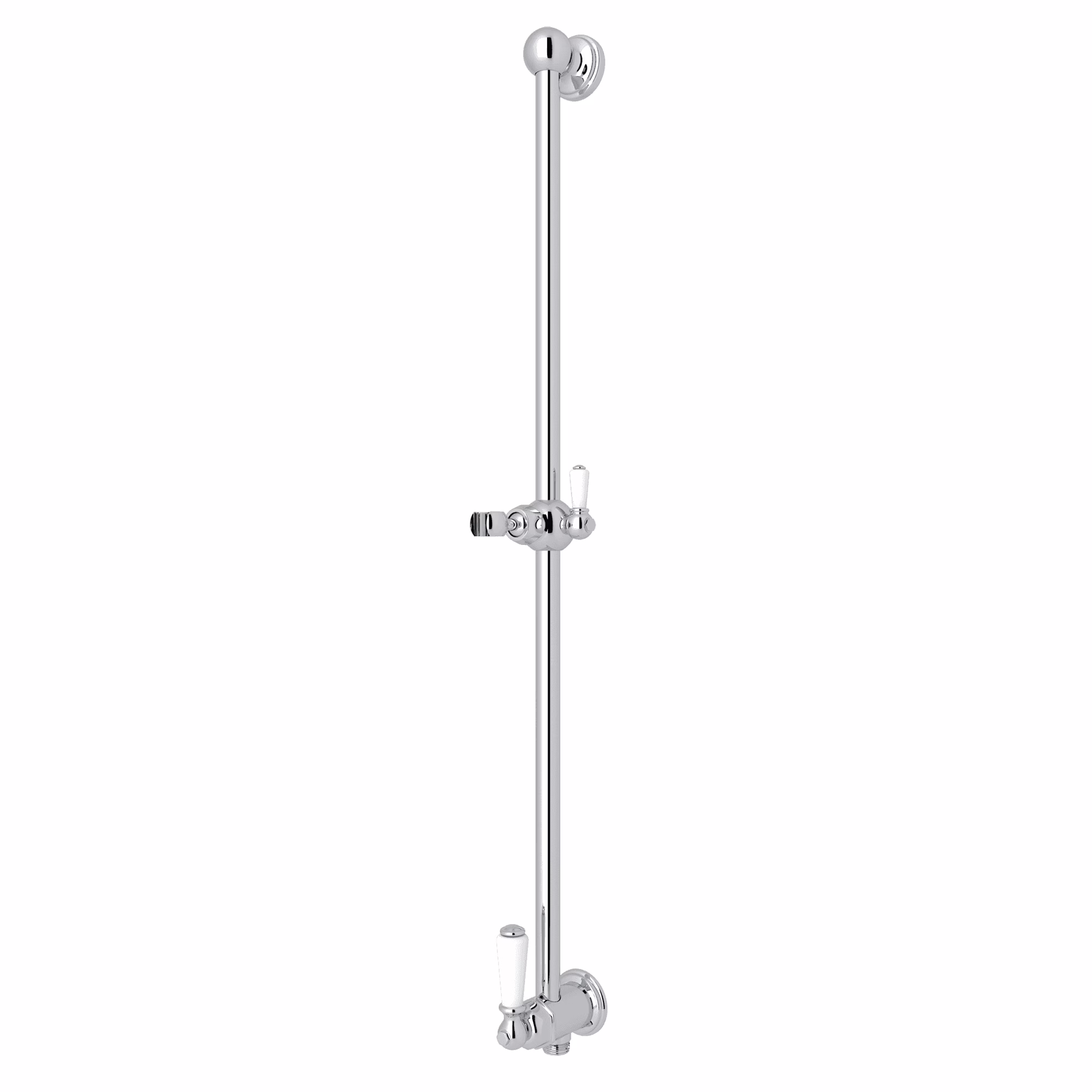 Perrin & Rowe | Polished Chrome 25" Slide Bar With Integrated Volume Control And Outlet