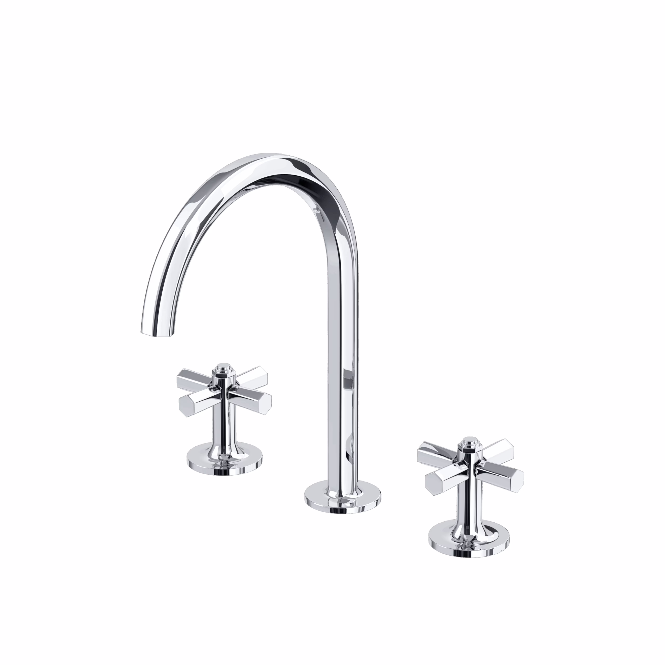 ROHL | Polished Chrome Modelle™ Widespread Lavatory Faucet With C-Spout