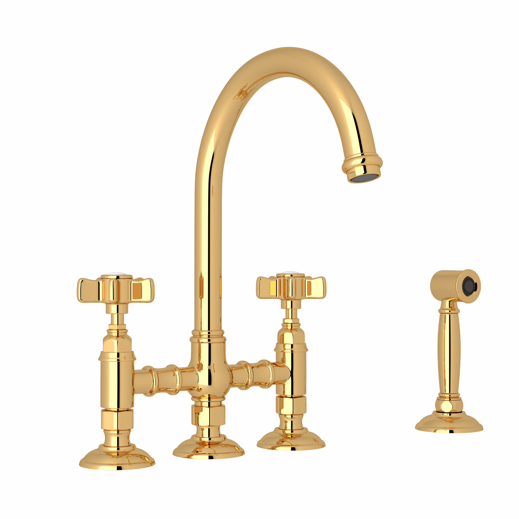 ROHL | Italian Brass San Julio® Bridge Kitchen Faucet With Side Spray