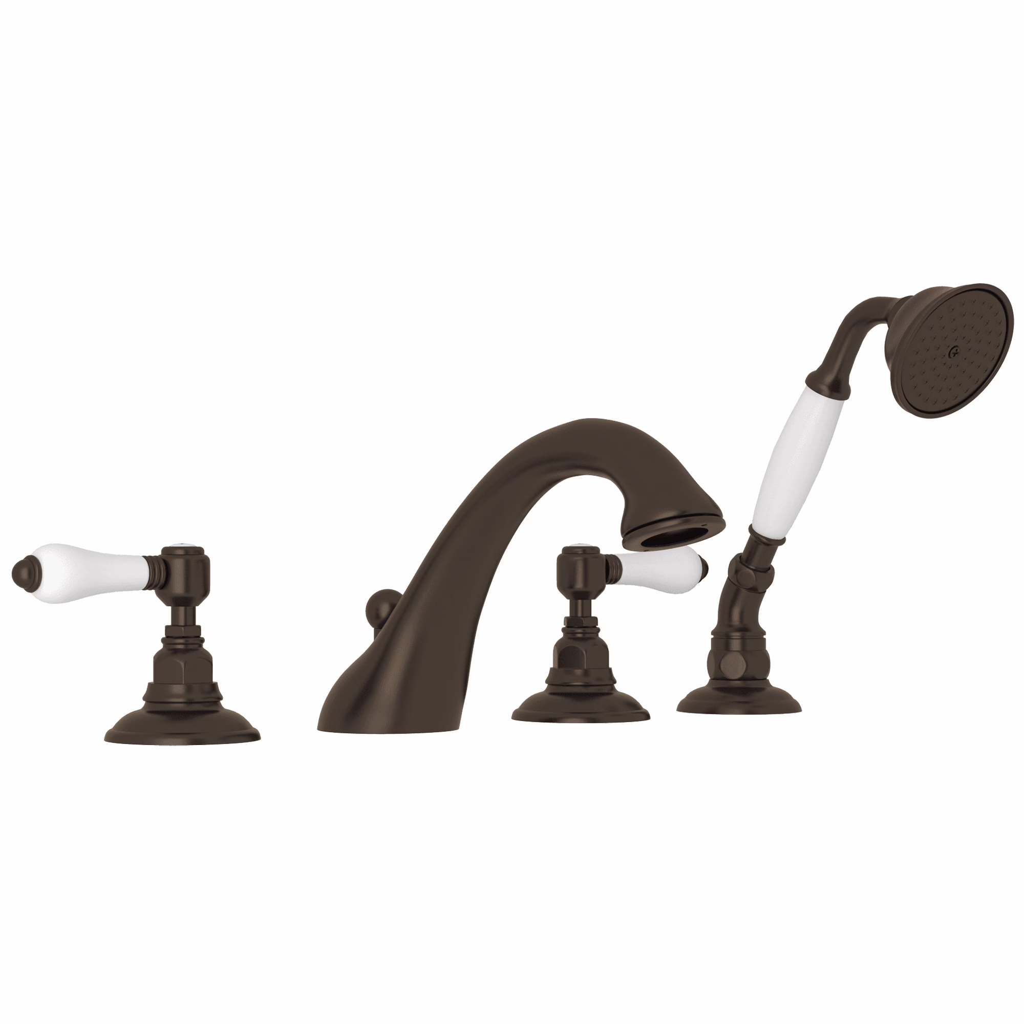 ROHL | Tuscan Brass Acqui® 4-Hole Deck Mount Tub Filler