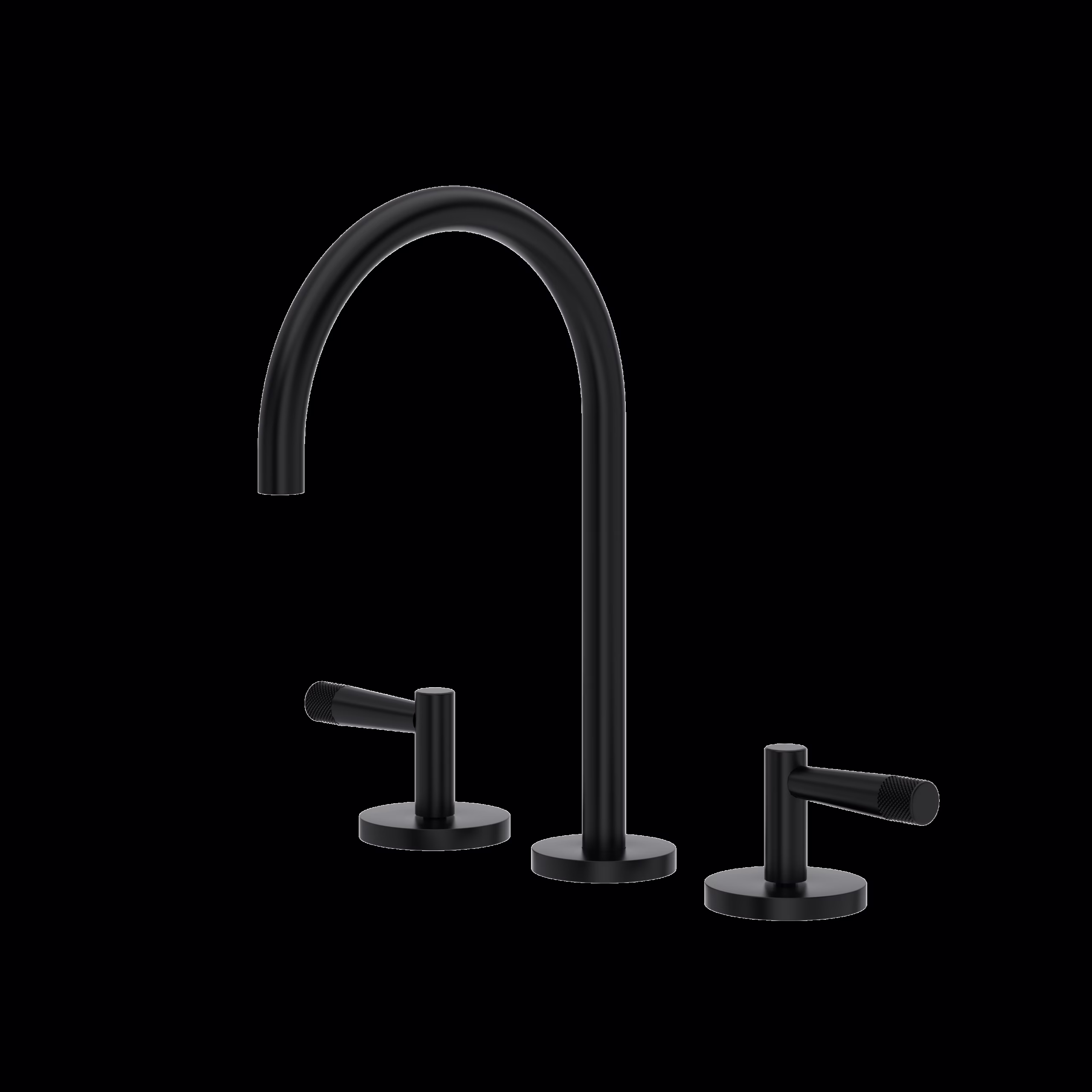 ROHL | Matte Black Amahle™ Widespread Lavatory Faucet With C-Spout