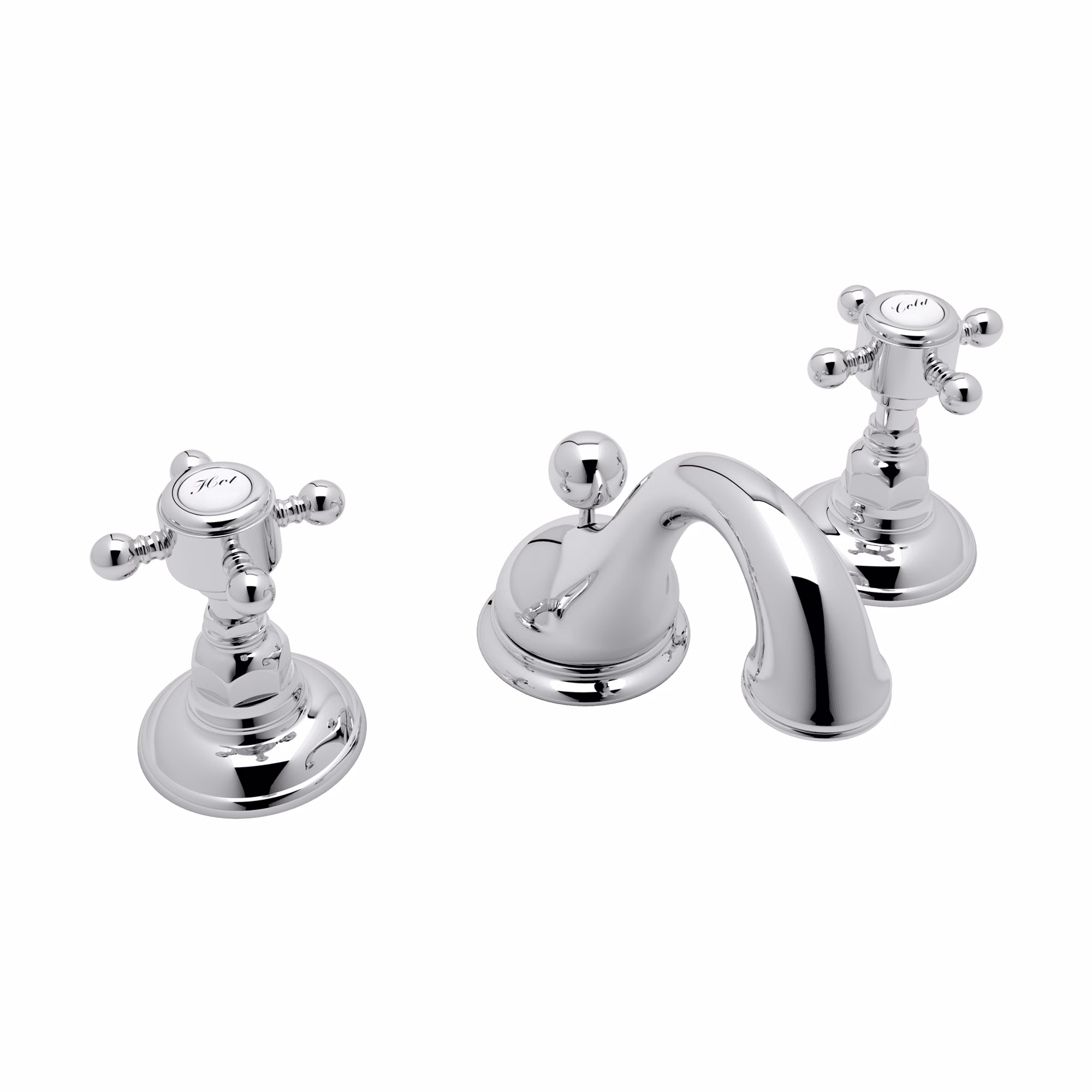 ROHL | Polished Chrome Acqui® Widespread Lavatory Faucet With Low Spout