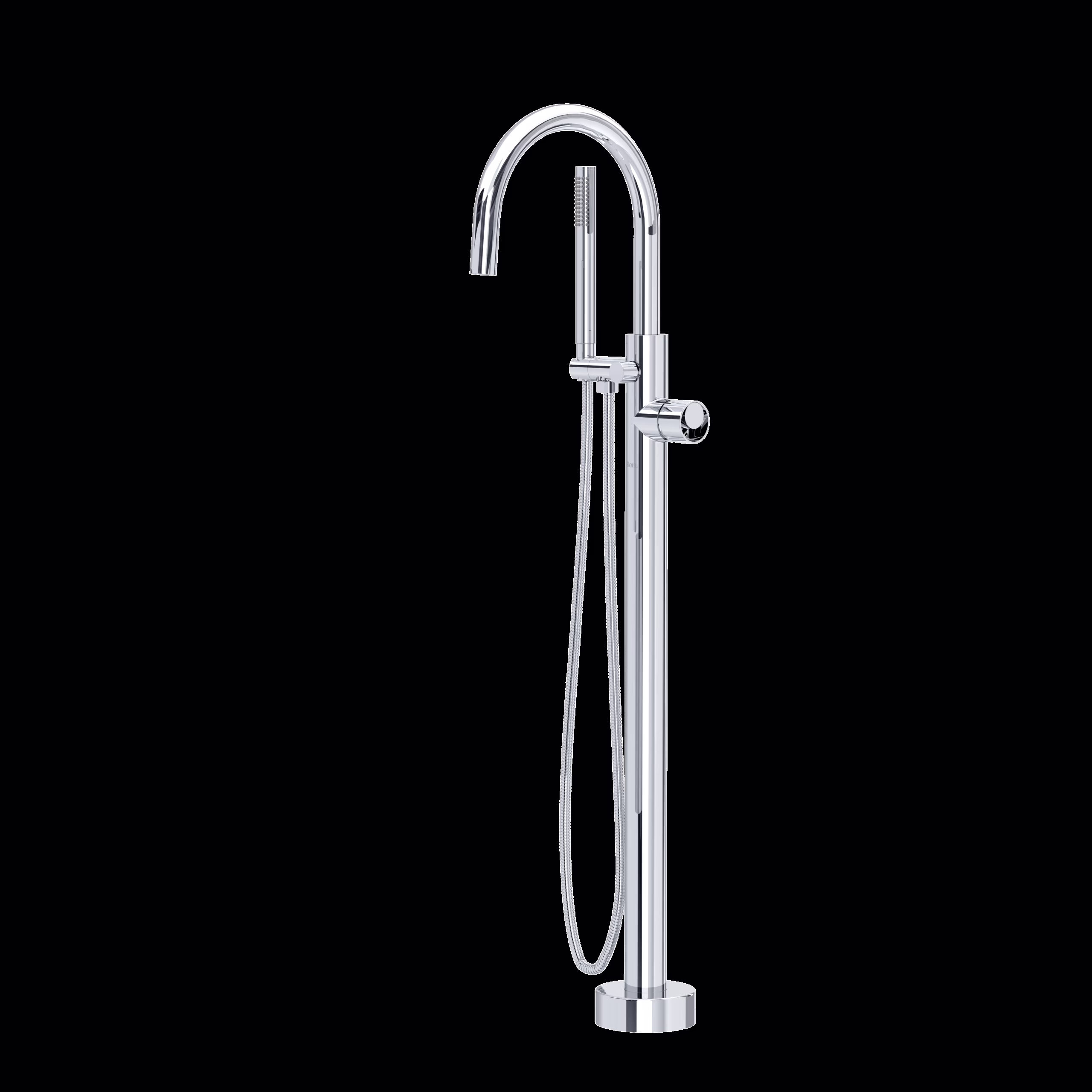 ROHL | Polished Chrome Eclissi™ Single Hole Floor Mount Tub Filler Trim With C-Spout