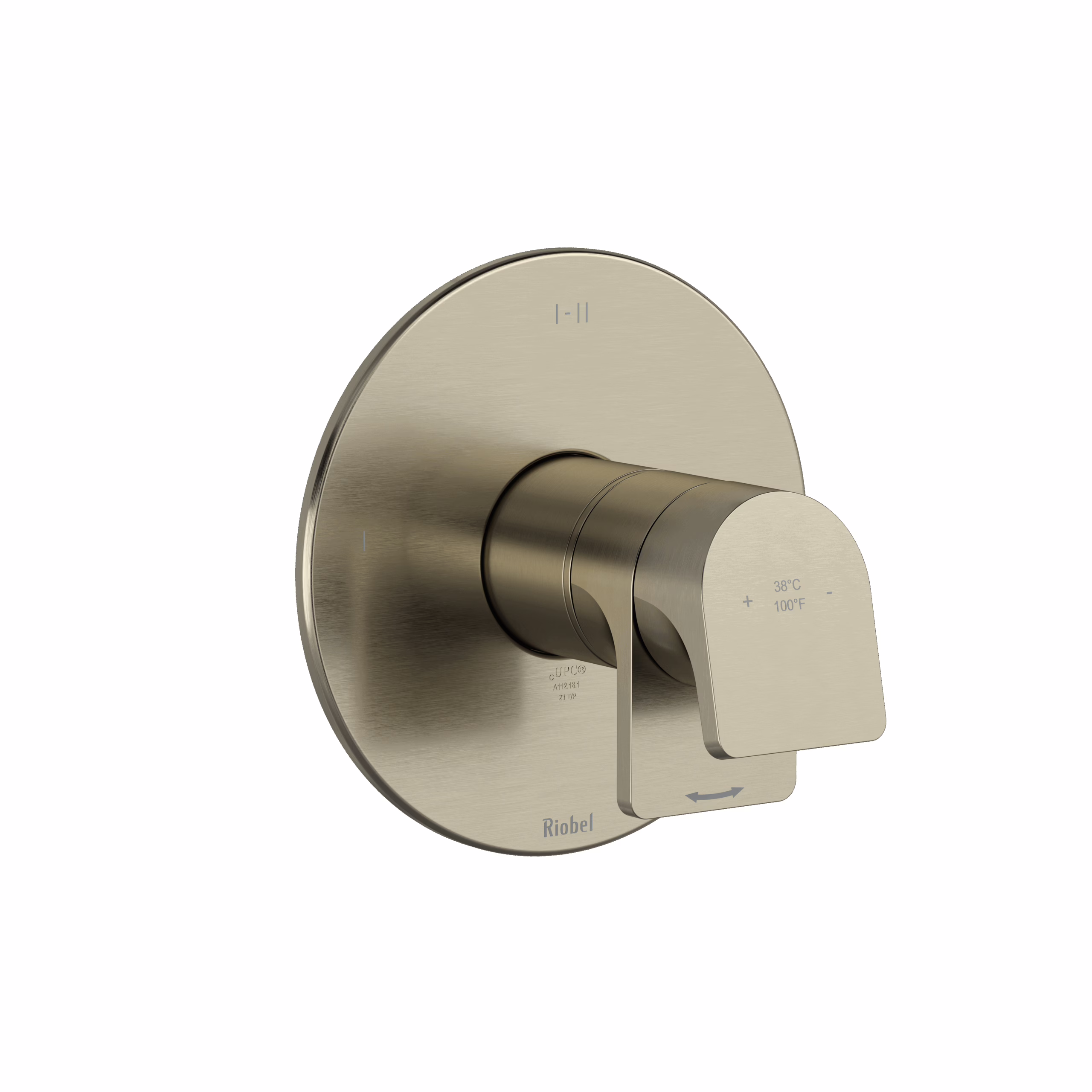 RIOBEL | Brushed Nickel Ode™ 1/2" Therm & Pressure Balance Trim With 3 Functions