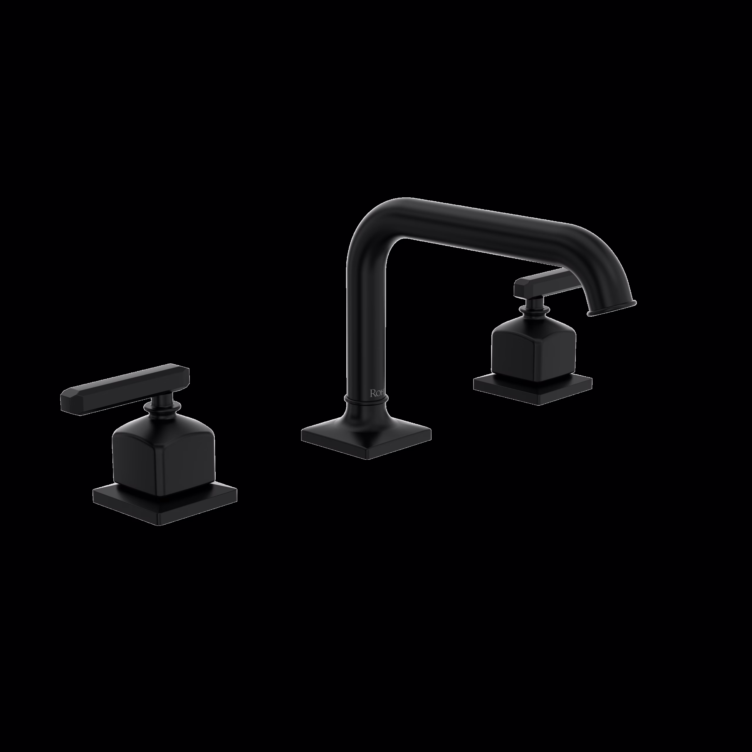 ROHL | Matte Black Apothecary™ Widespread Lavatory Faucet With U-Spout