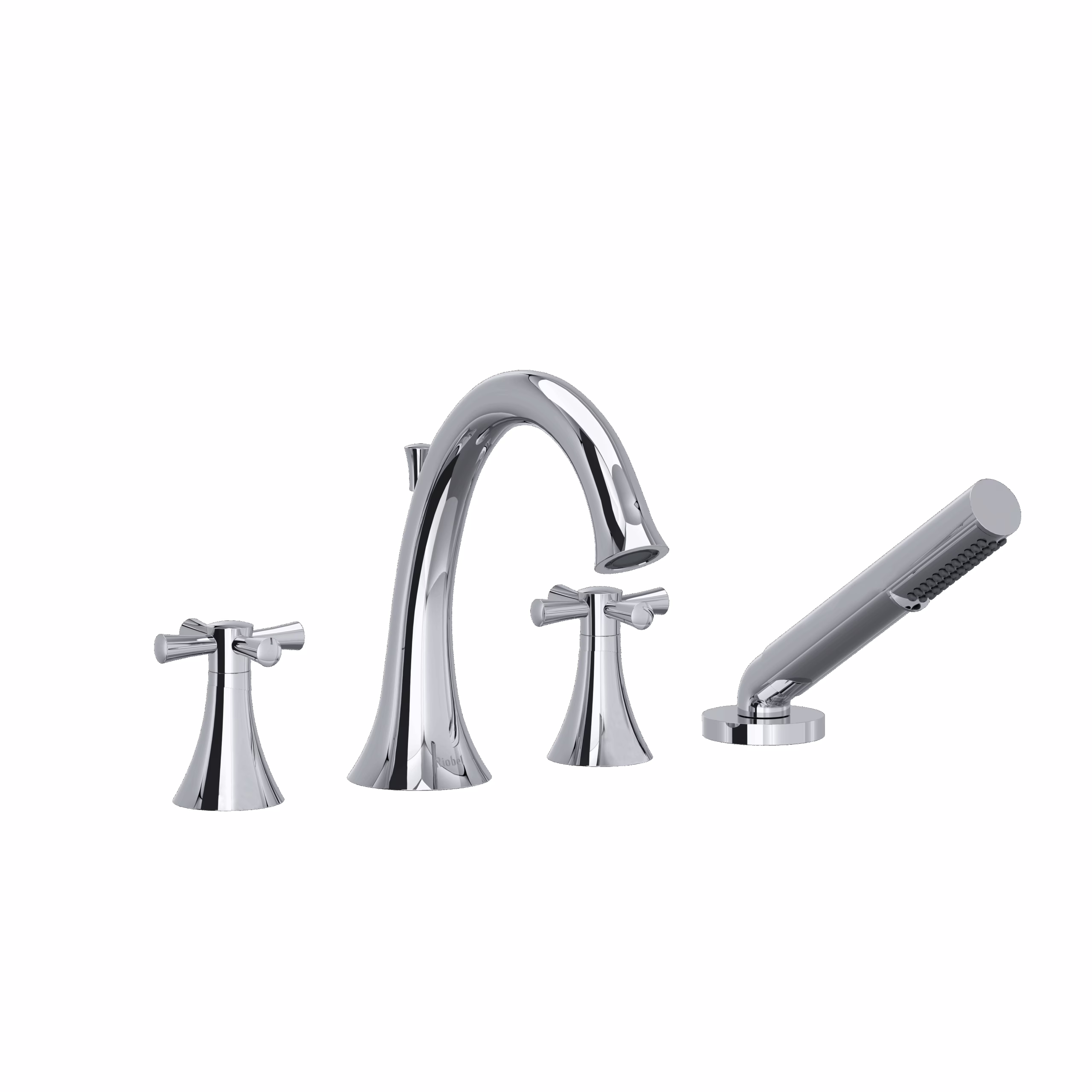 RIOBEL | Chrome Edge™ 4-Hole Deck Mount Tub Filler