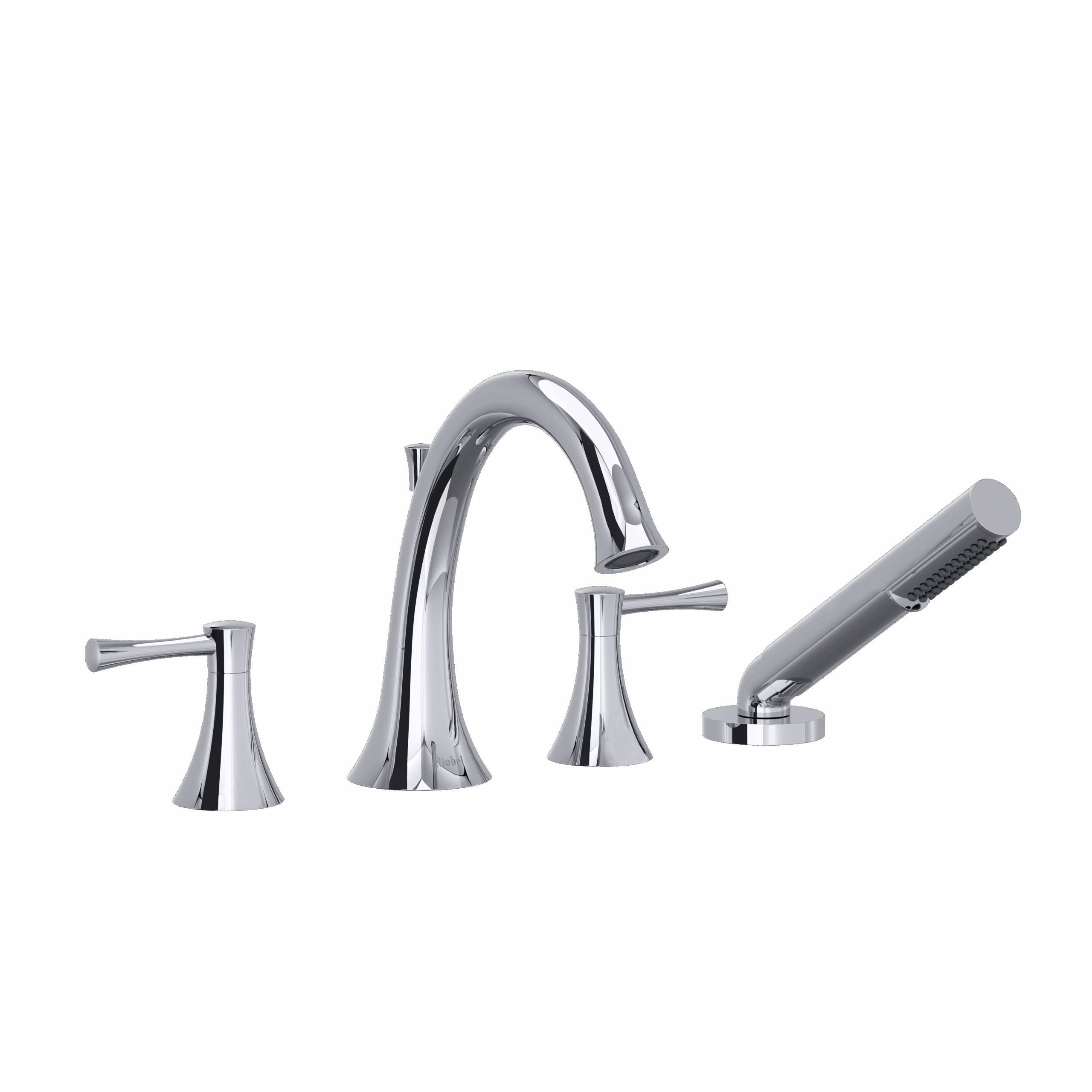 RIOBEL | Chrome Edge™ 4-Hole Deck Mount Tub Filler