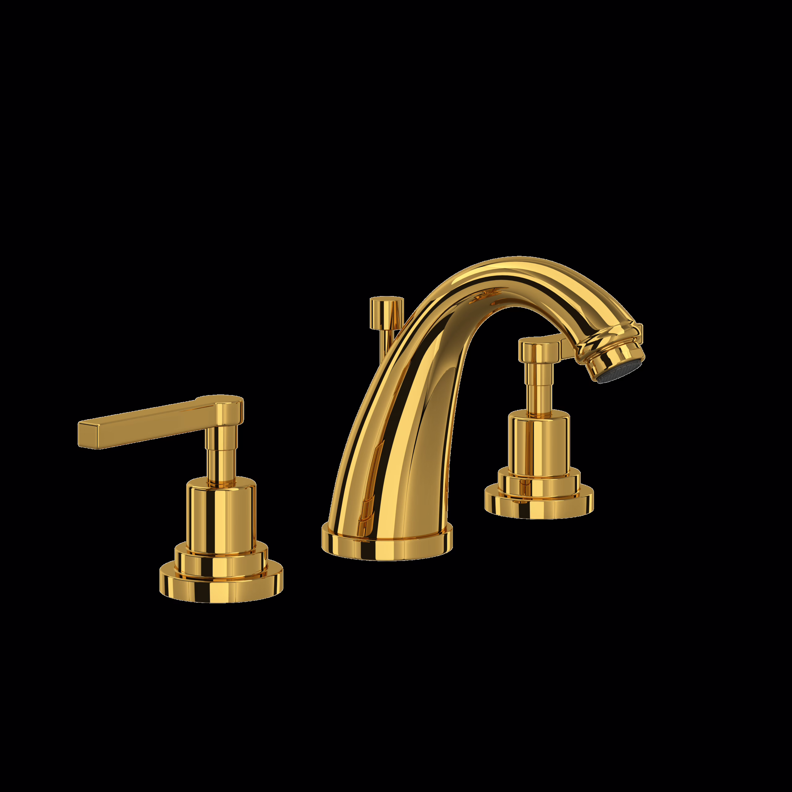 ROHL | Unlacquered Brass Lombardia® Widespread Lavatory Faucet With C-Spout