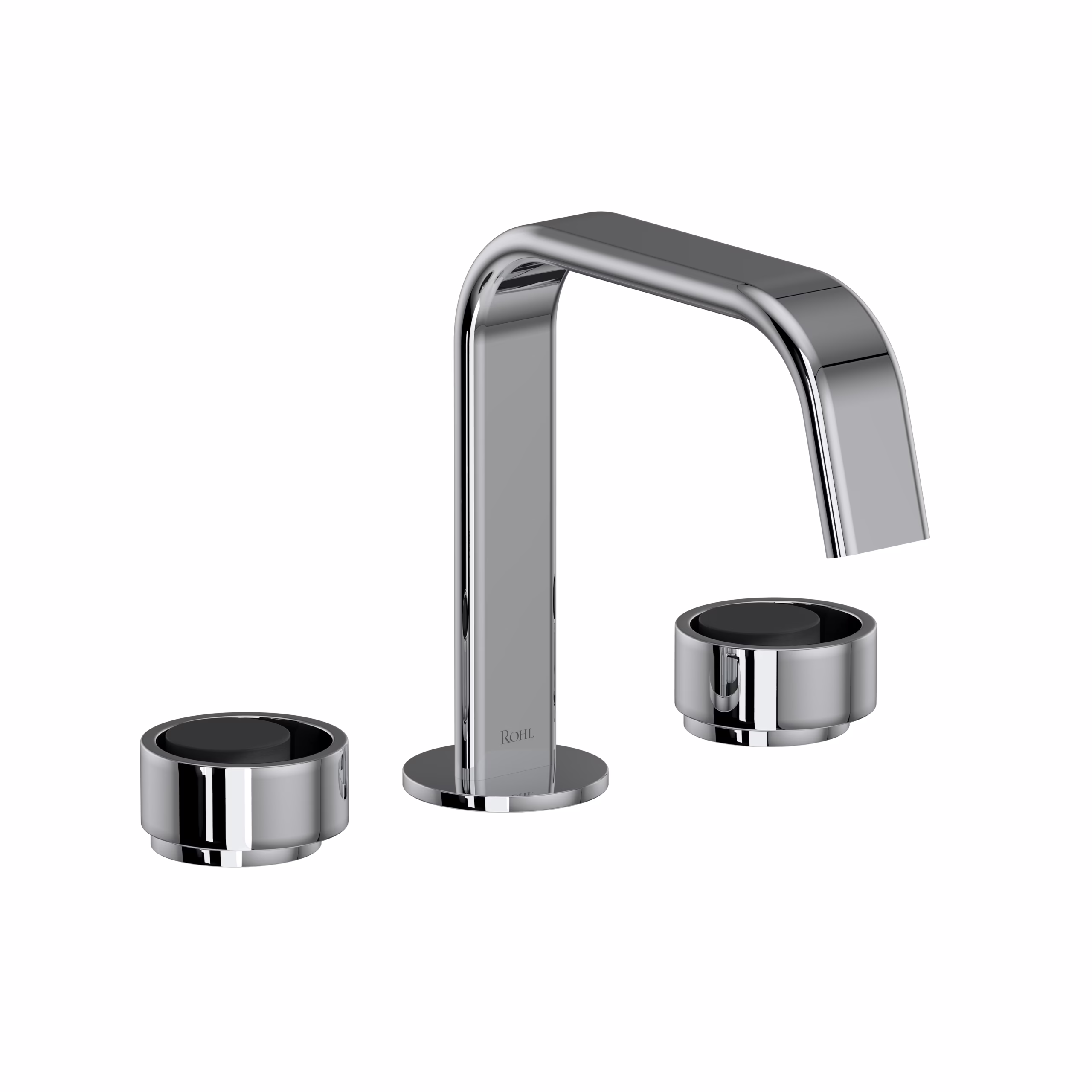 ROHL | Polished Chrome/Matte Black Eclissi™ Widespread Lavatory Faucet With U-Spout