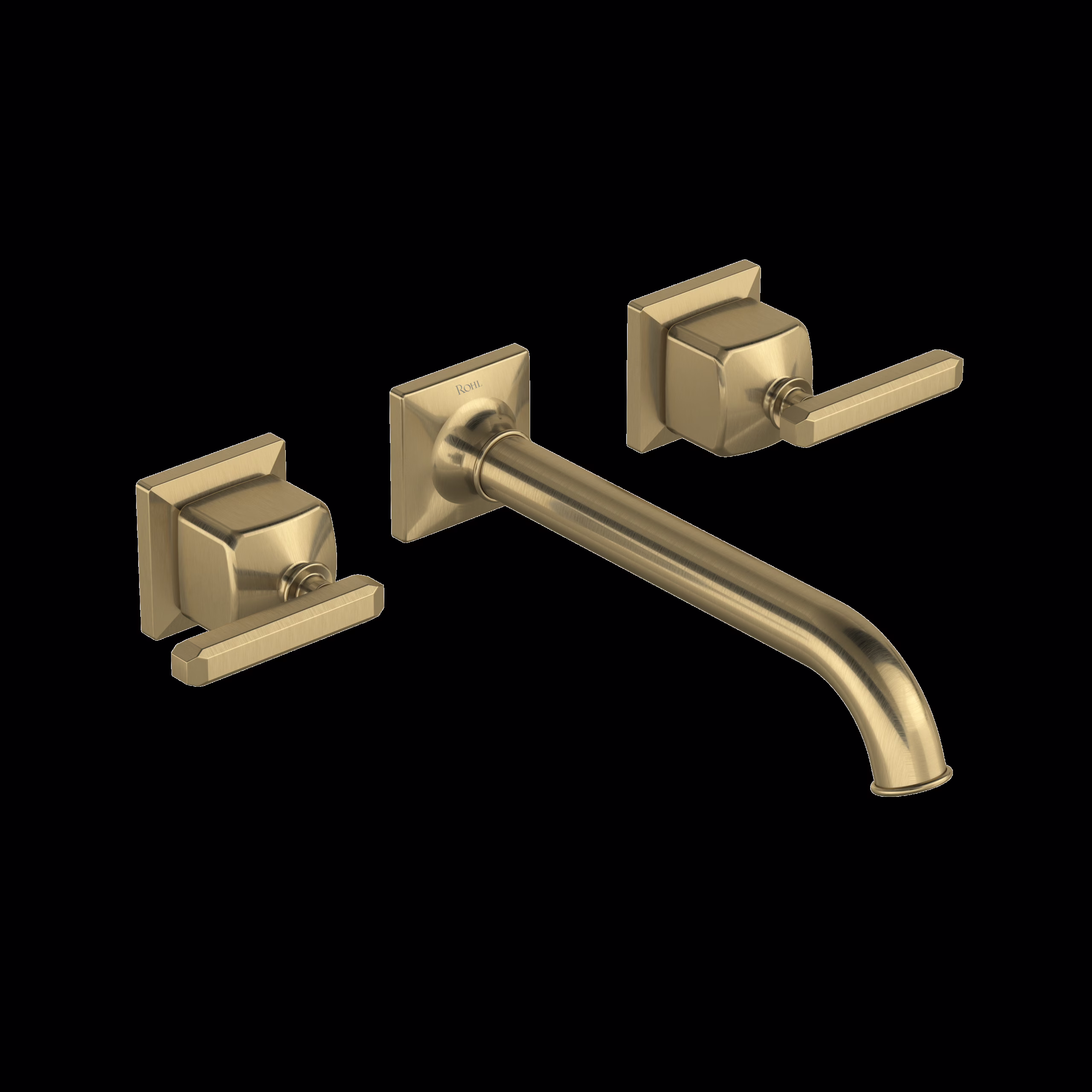 ROHL | Antique Gold Apothecary™ Wall Mount Lavatory Faucet Trim