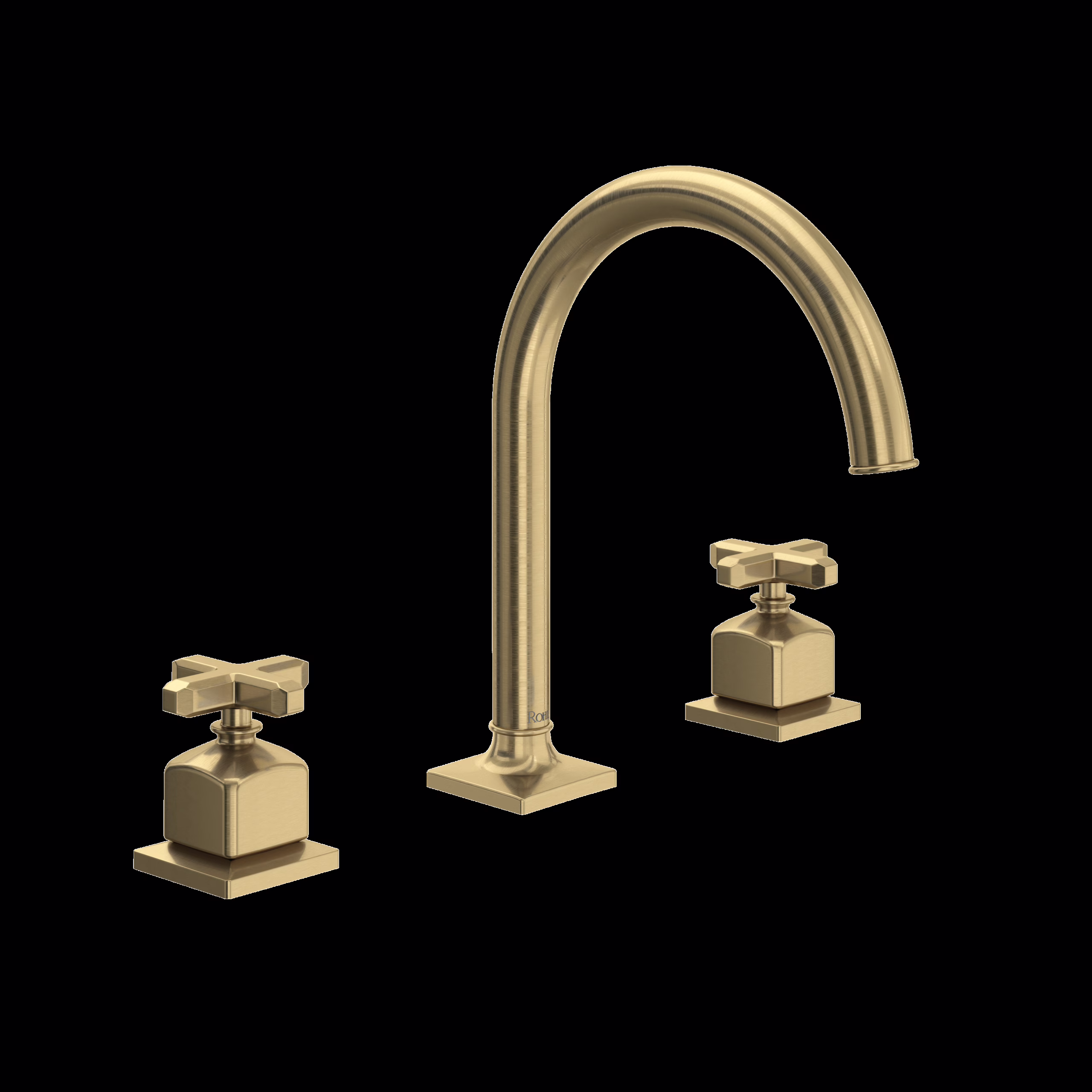 ROHL | Antique Gold Apothecary™ Widespread Lavatory Faucet With C-Spout