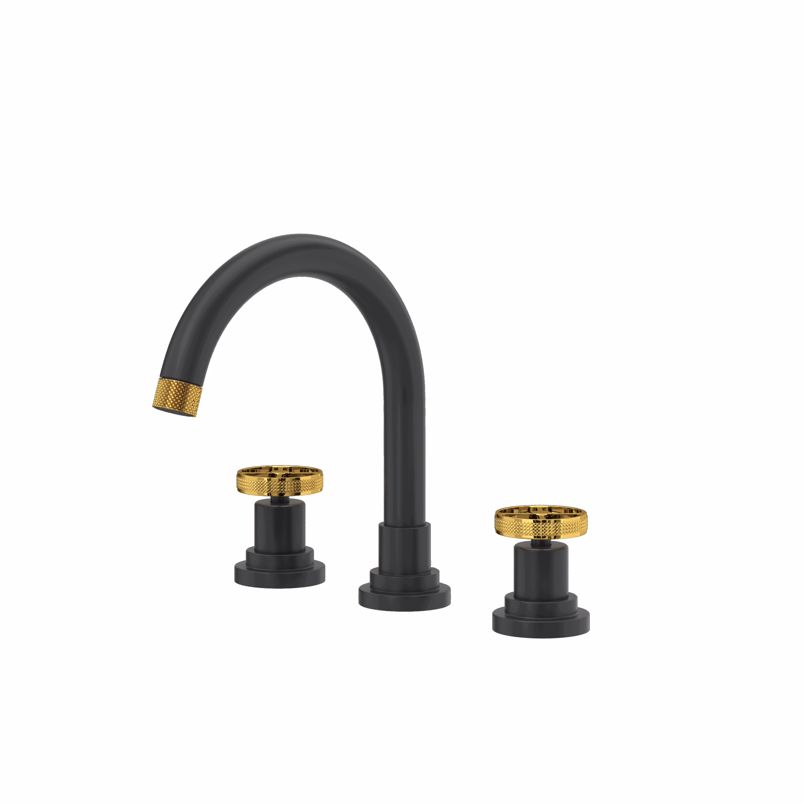 ROHL | Matte Black/Unlacquered Brass Campo™ Widespread Lavatory Faucet With C-Spout