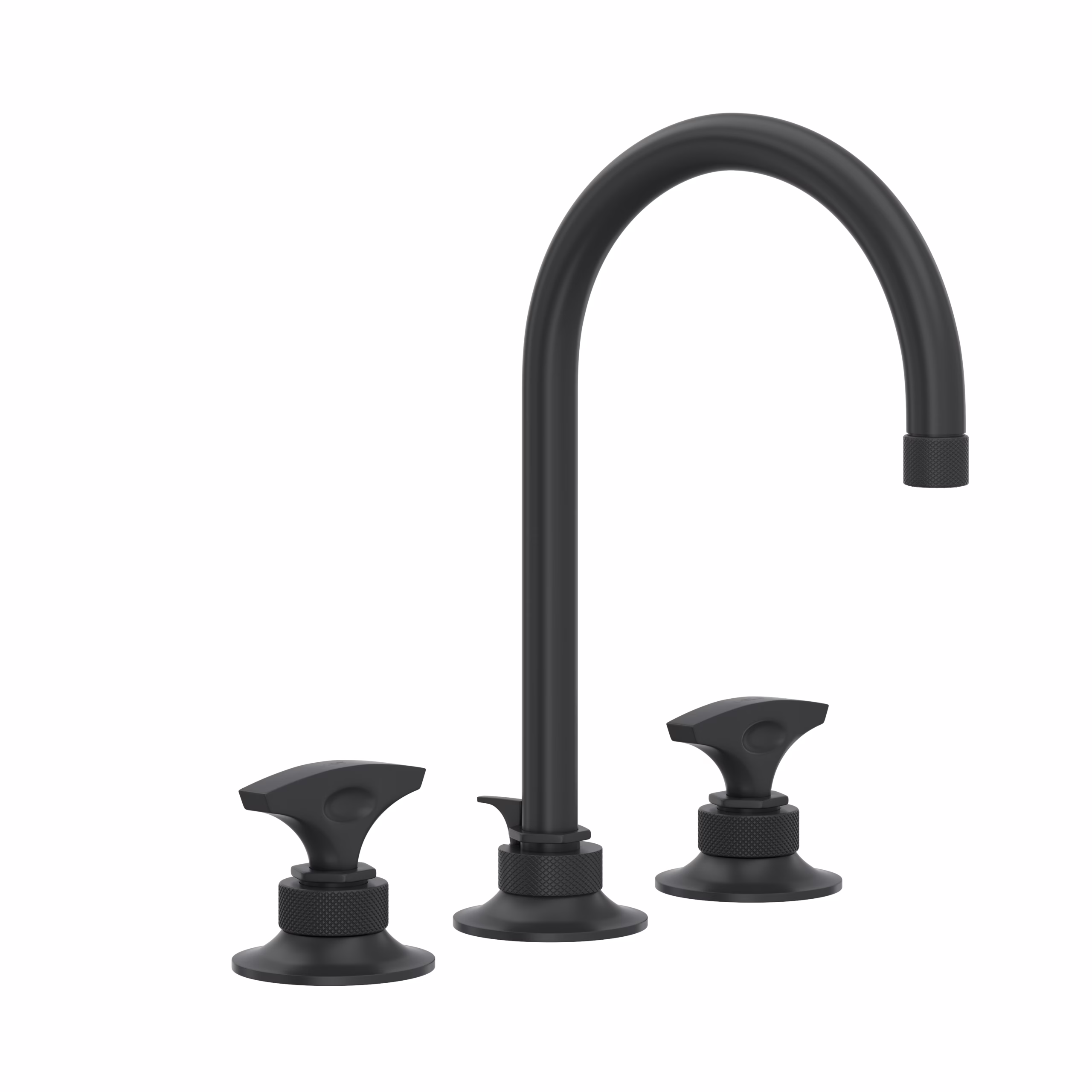ROHL | Matte Black Graceline® Widespread Lavatory Faucet With C-Spout
